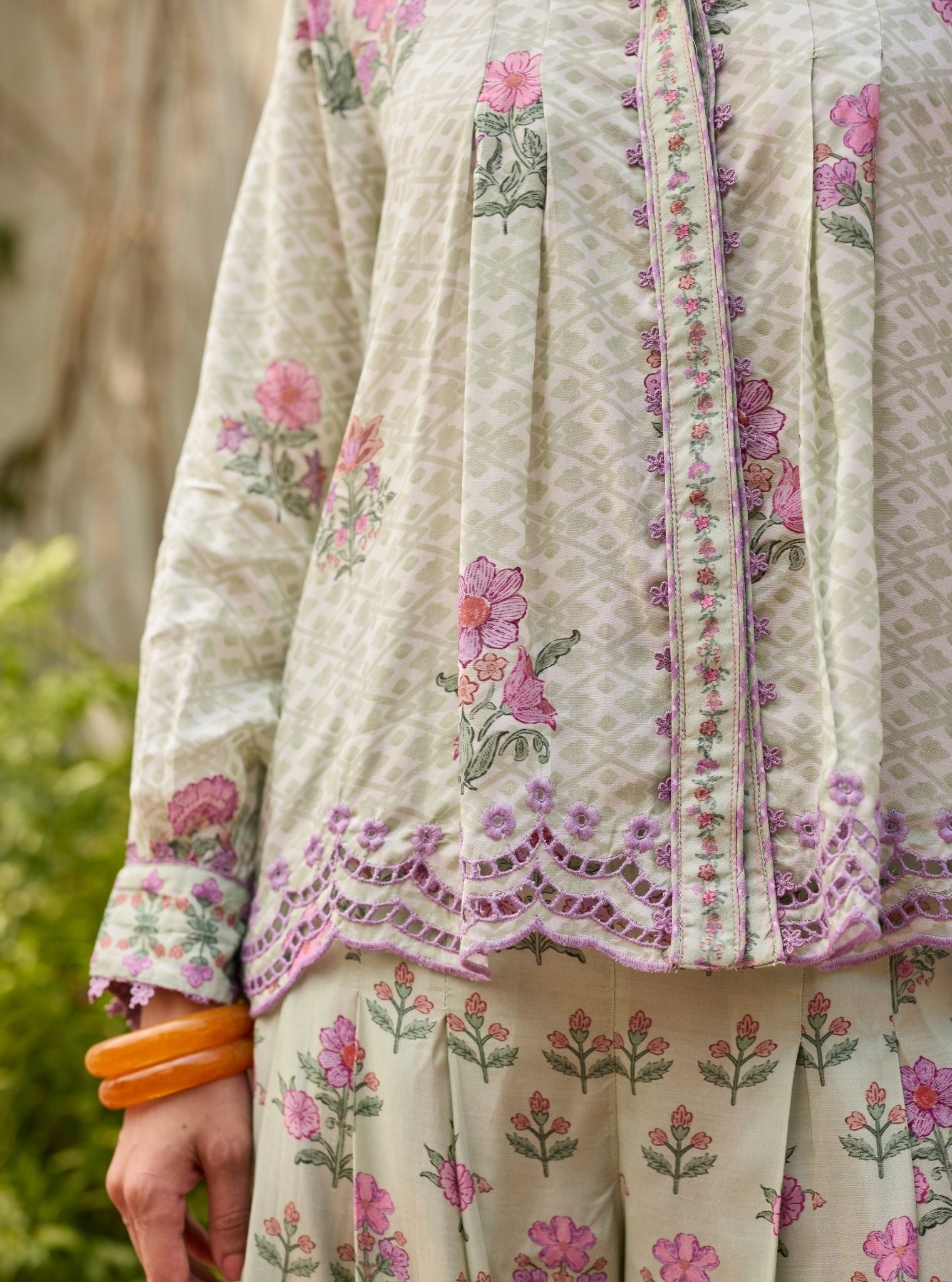 Evaya Lawn Off White Co-ord Set