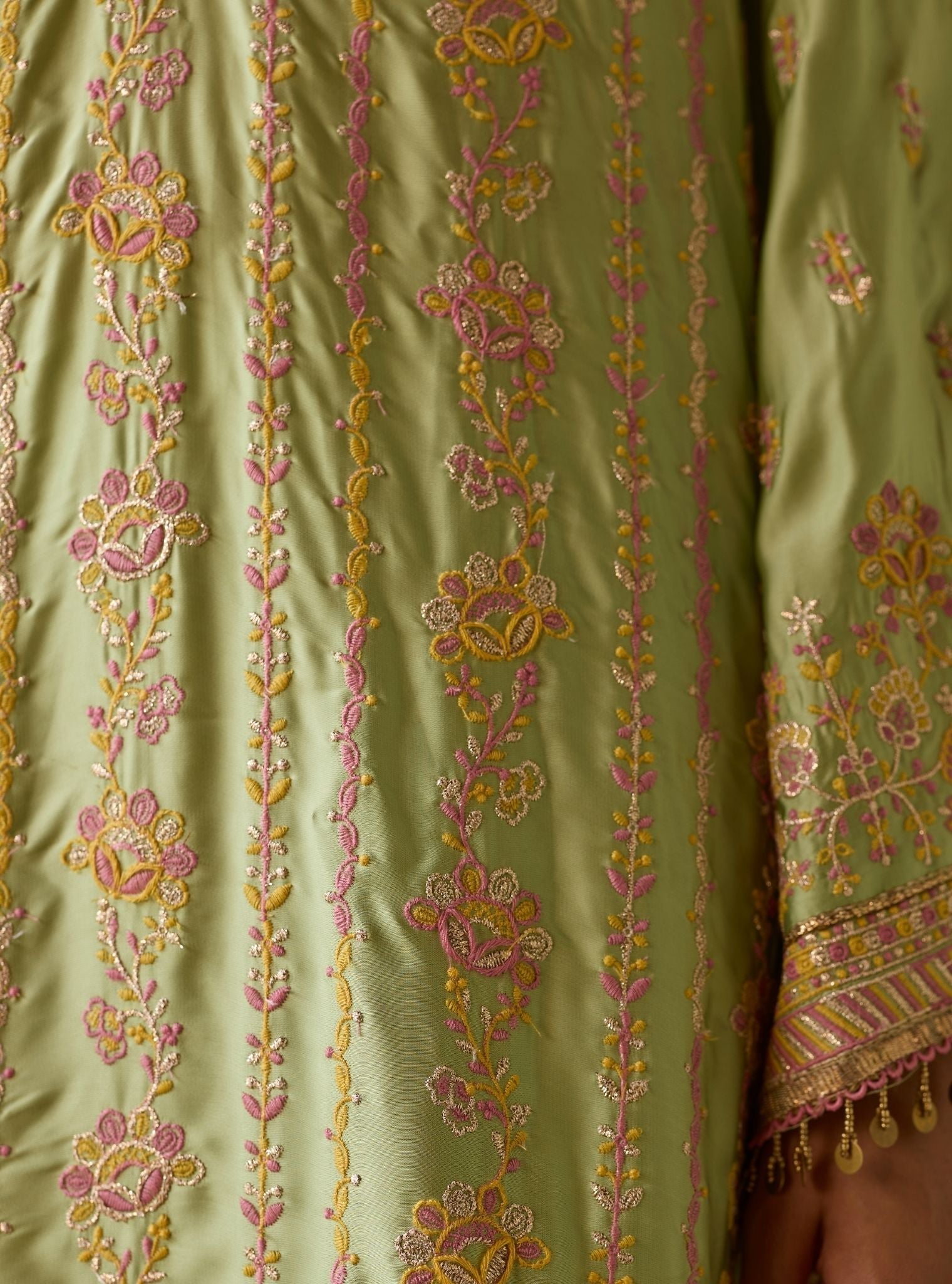 Pralika Bemberg Satin Green Kurta Set