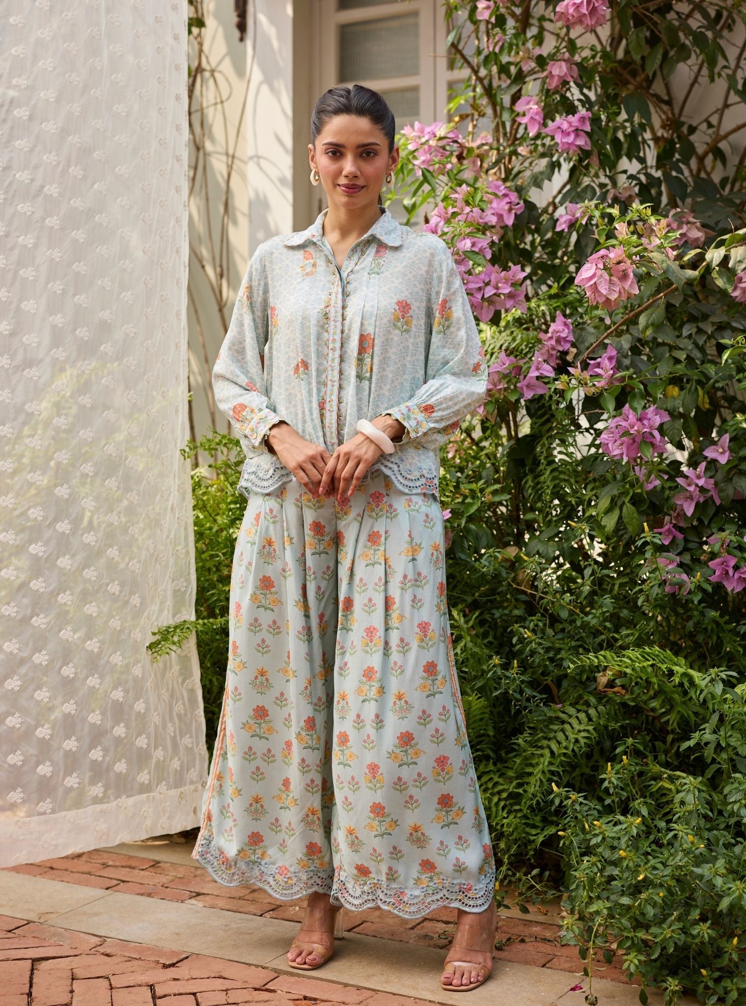 Evaya Lawn Blue Co-ord Set