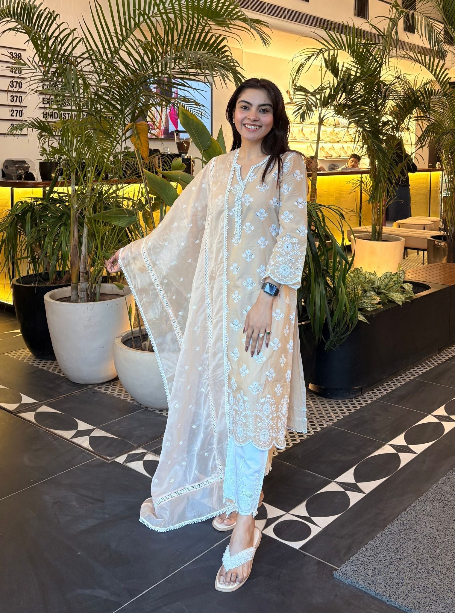 Arpora Supima Cotton Beige Kurta Set