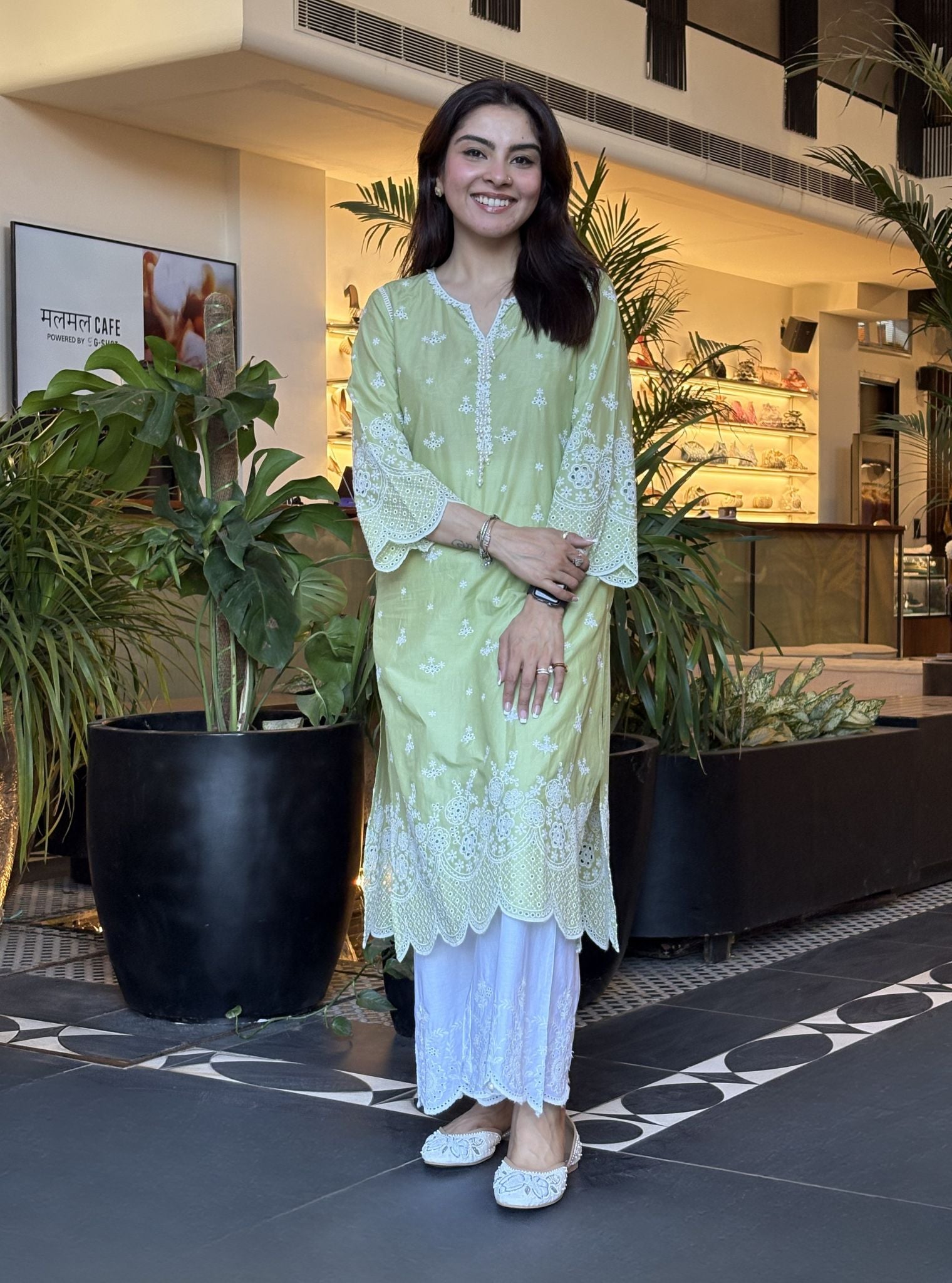 Jigna Supima Cotton Green Kurta Set