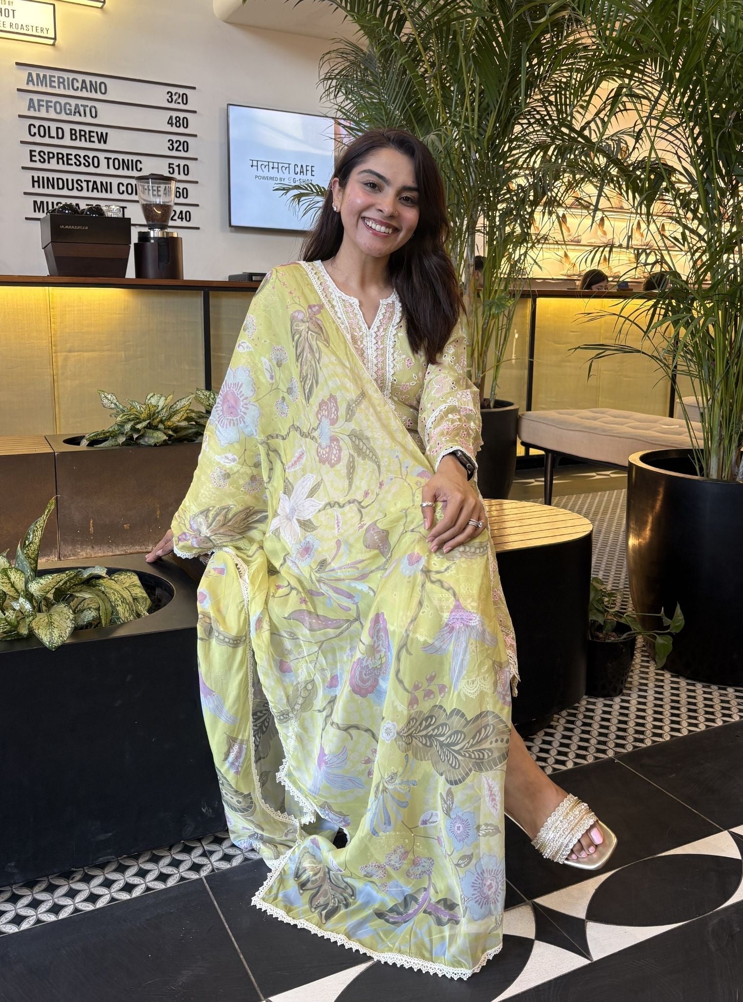 Aaroh Supima Cotton Lime Kurta Set