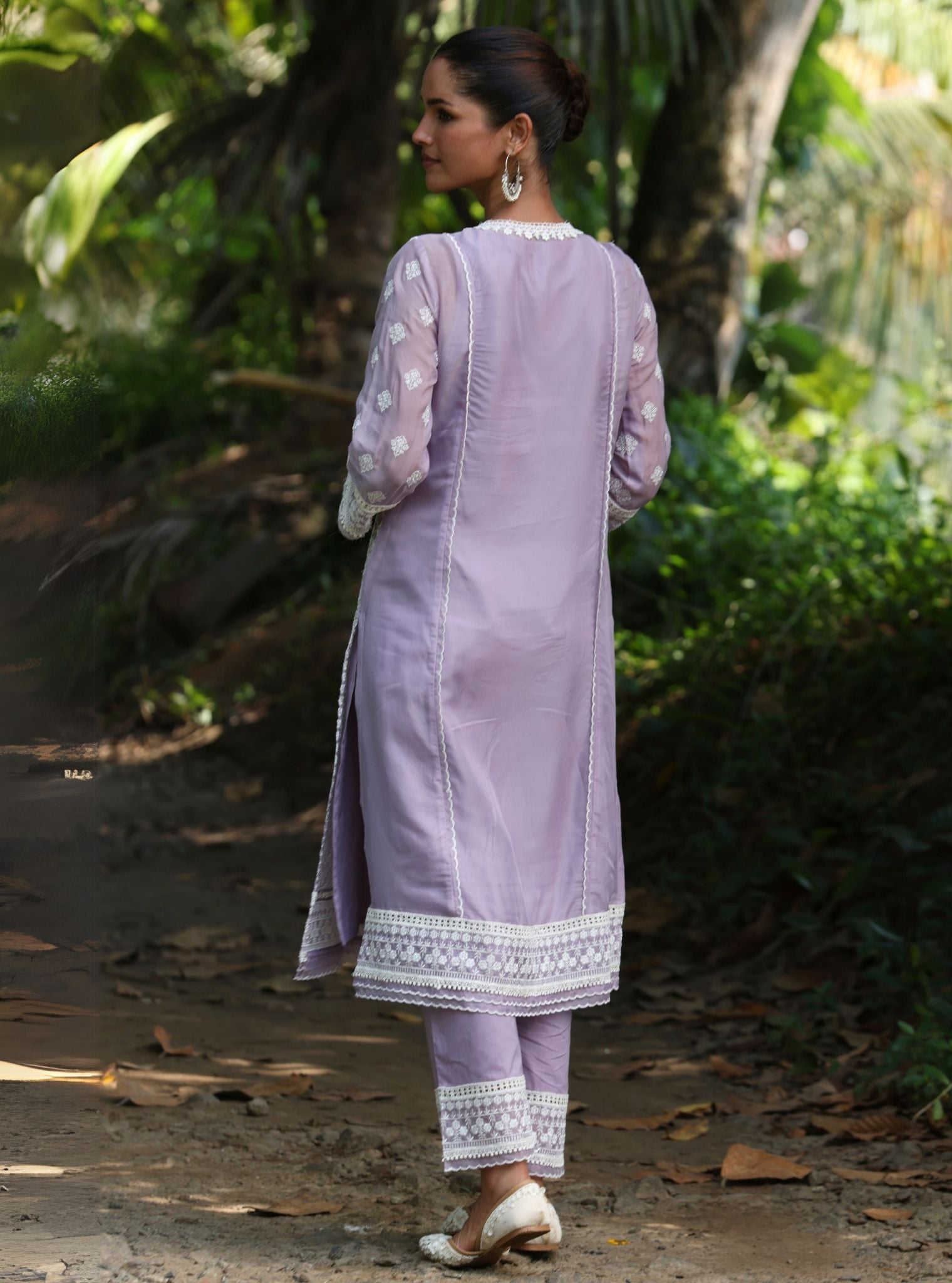 Kari Organza Lavender Kurta Set