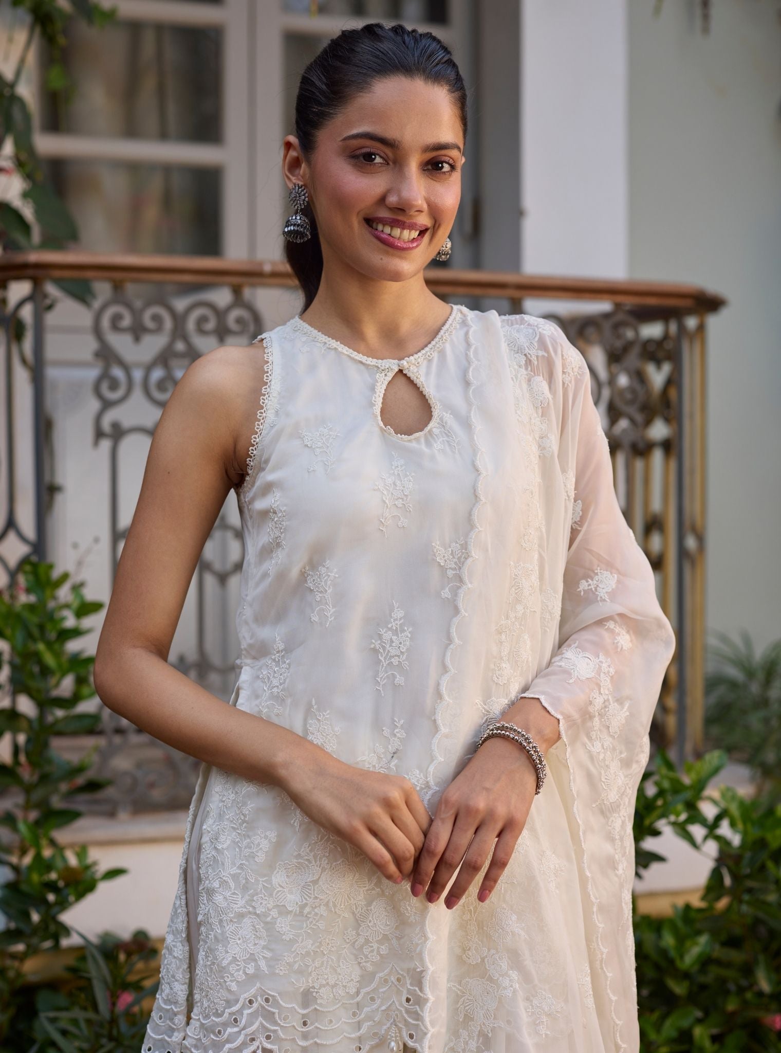 Nino Organza Off White Kurta Set