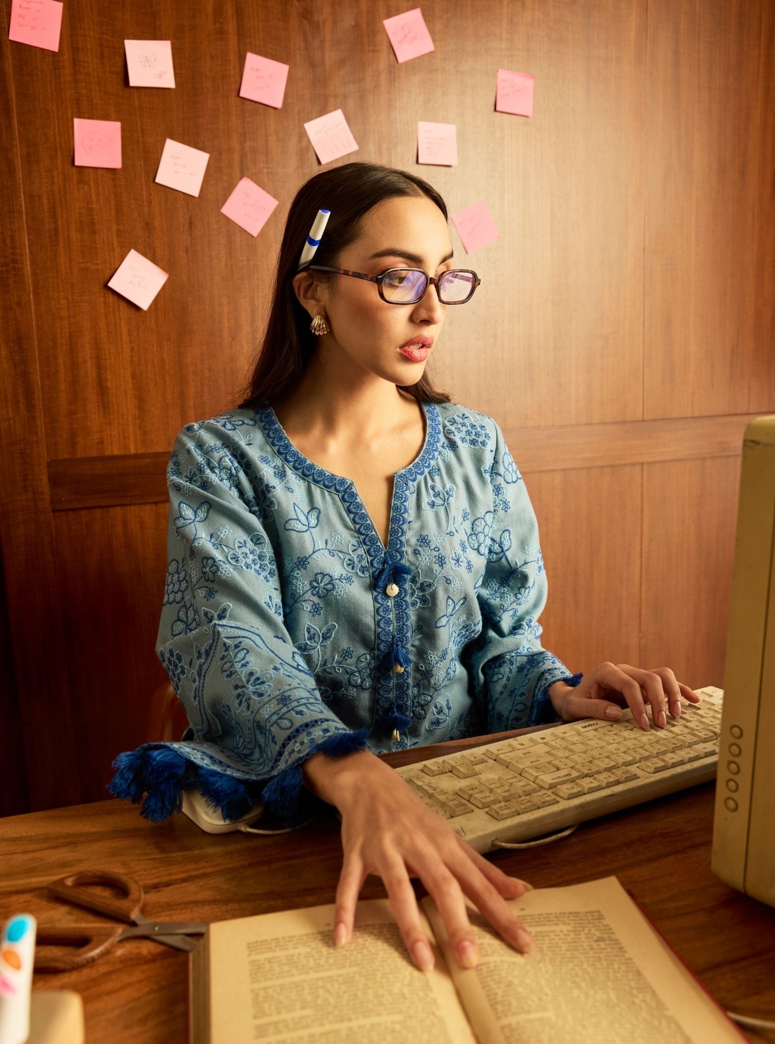 Mabel Wool Light Blue Kurta Set