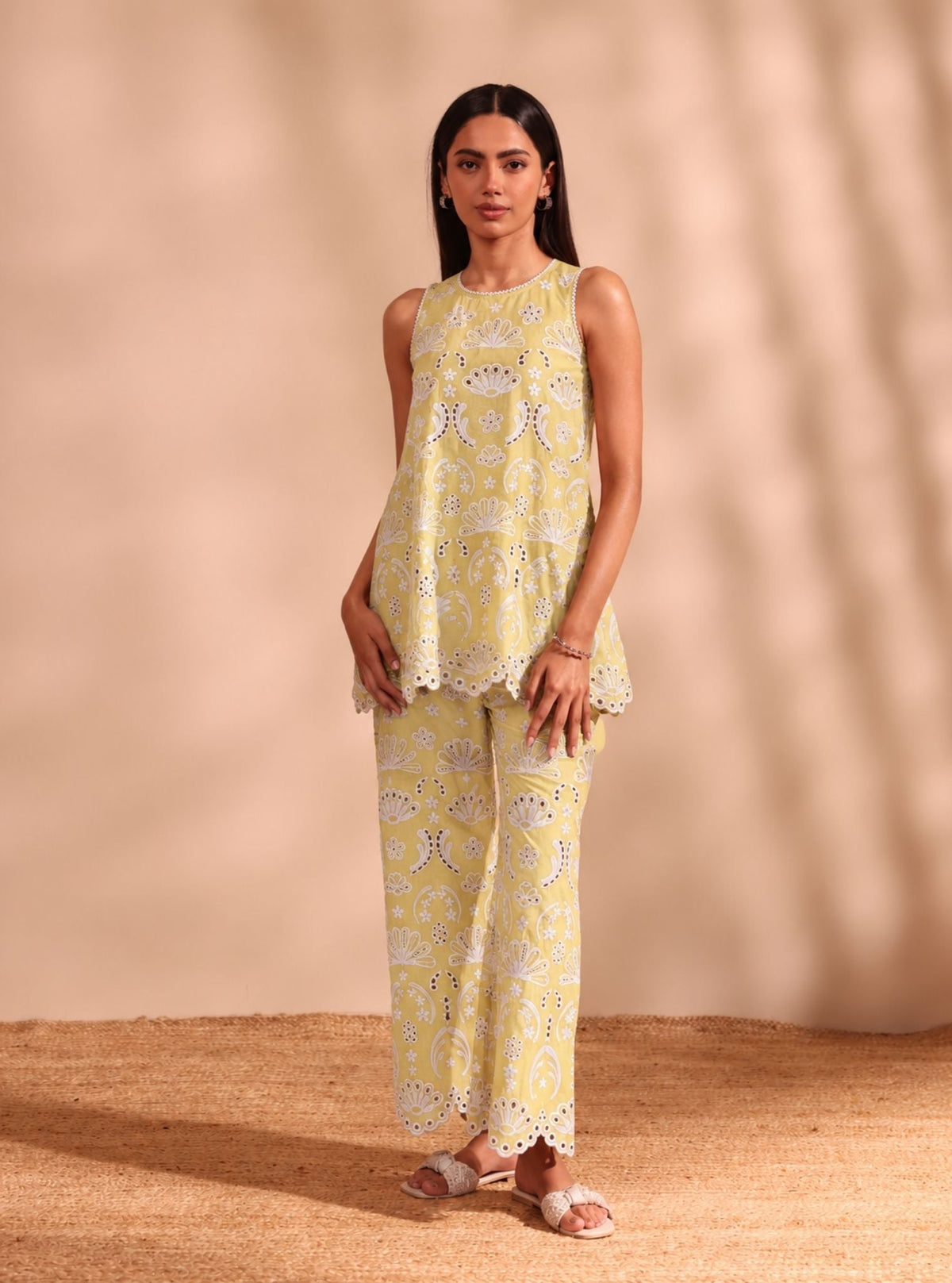 Shaya Supima Cotton Lime Co-ord Set