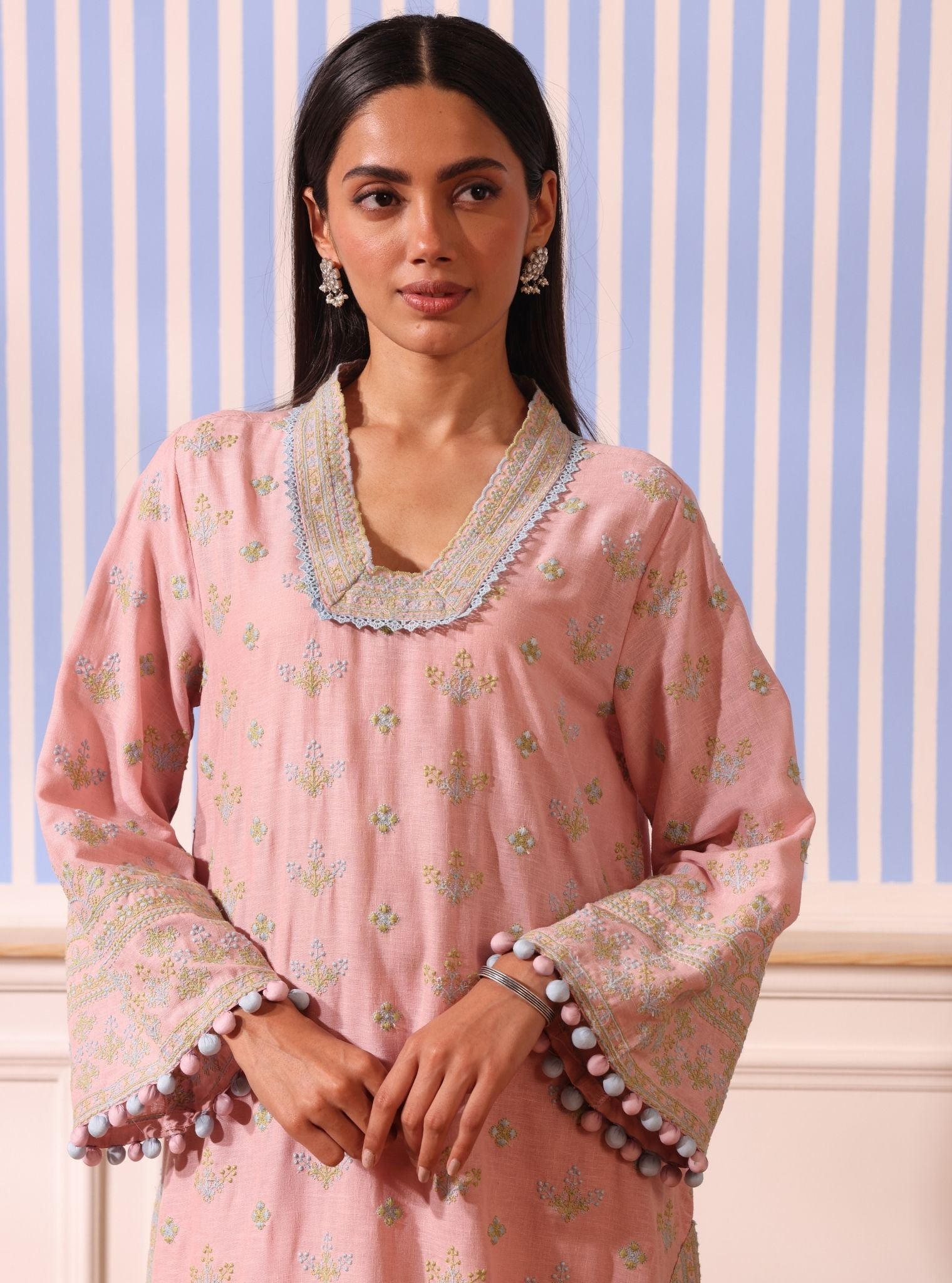 Shileh Linen Pink Kurta Set
