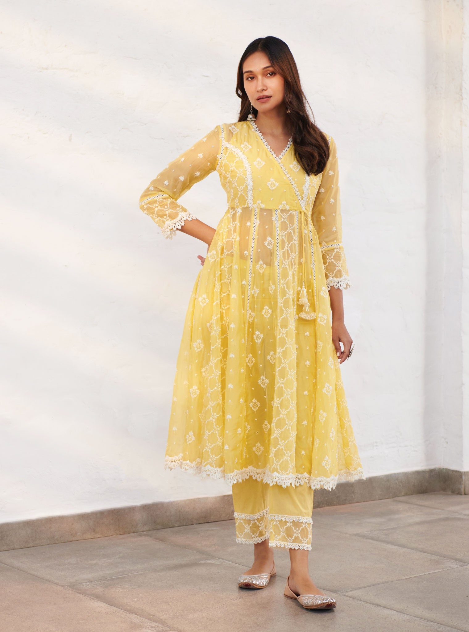 Mulmul Organza Morey Anarkali Kurta