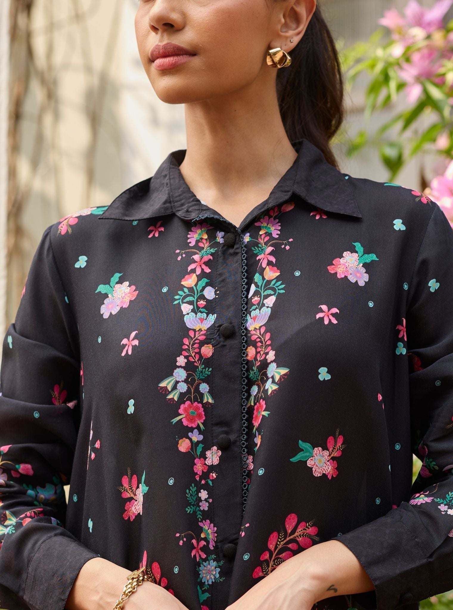 Adhvi Lawn Black Co-ord Set