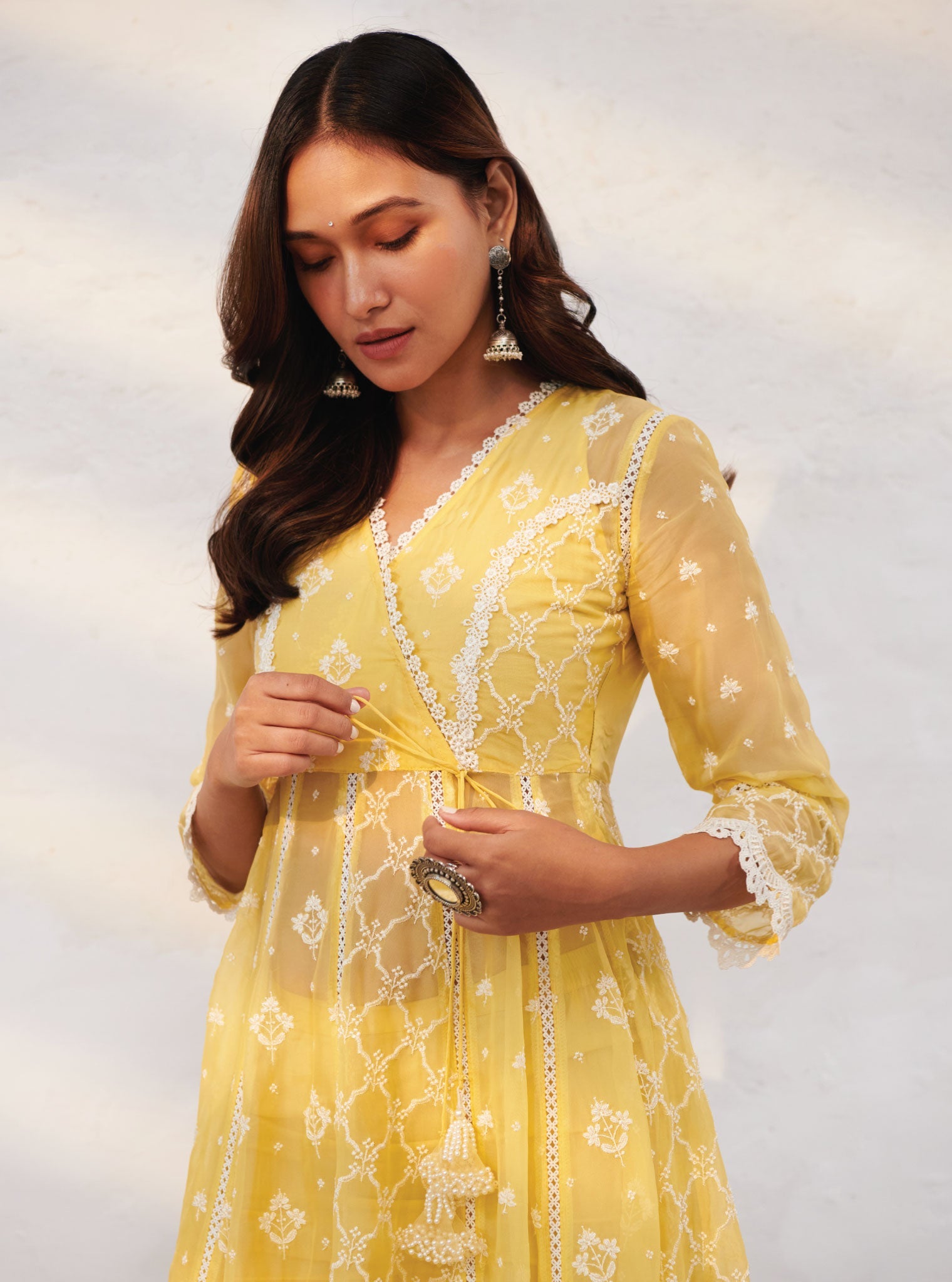 Mulmul Organza Morey Anarkali Kurta