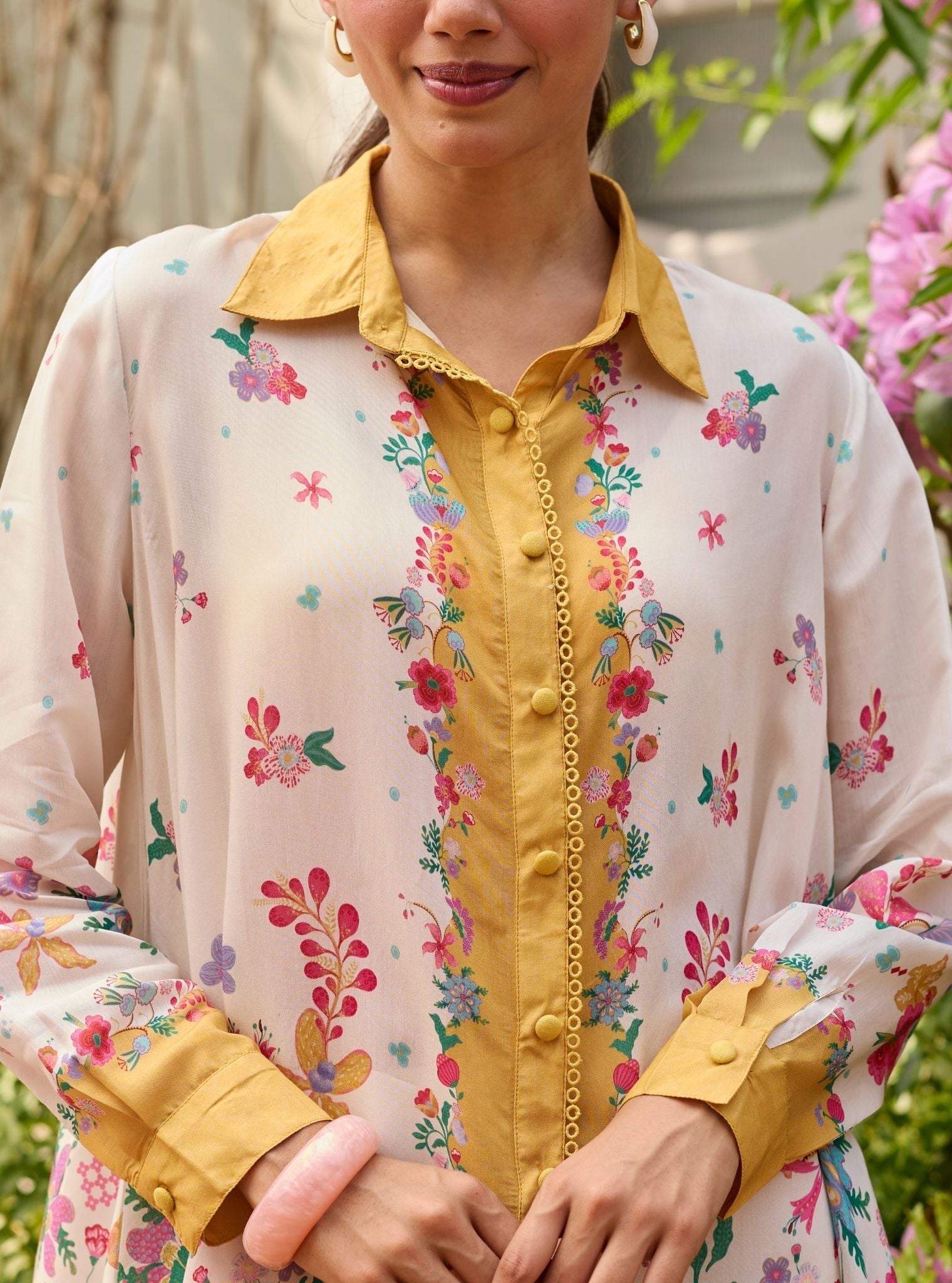 Adhvi Lawn Off White Co-ord Set