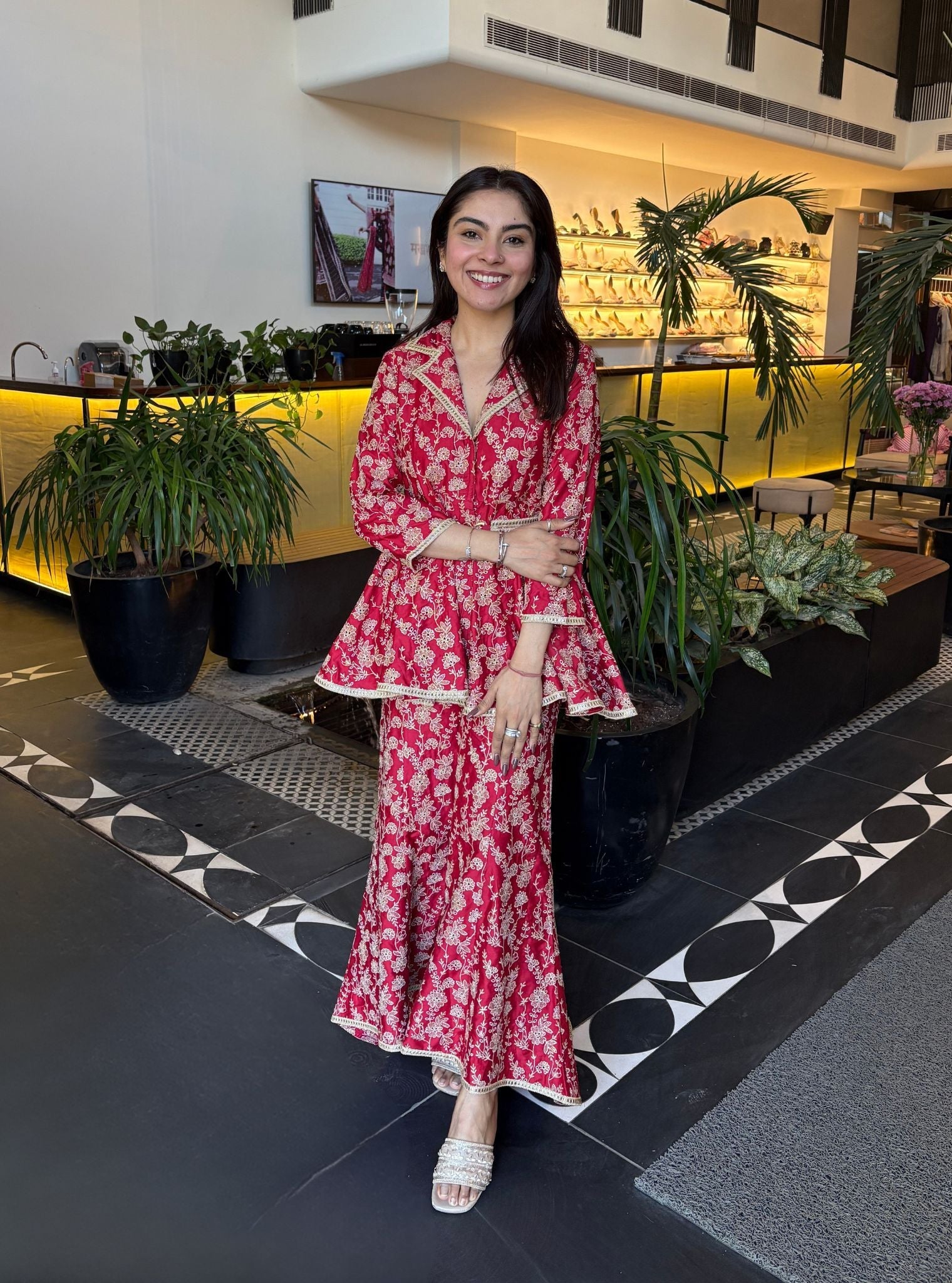 Ghunghat Supima Cotton Red Kurta set