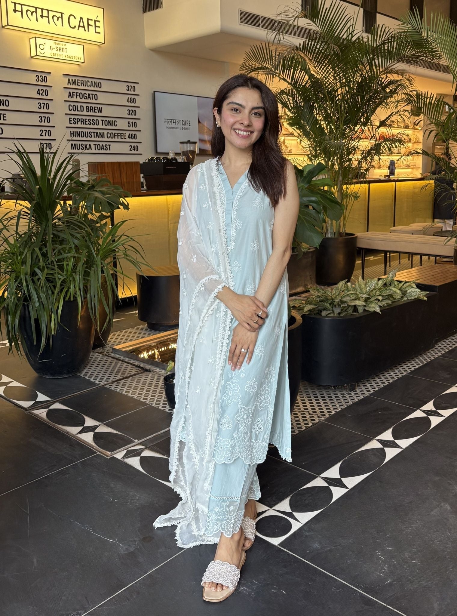 Tesni Supima Cotton Blue Kurta Set