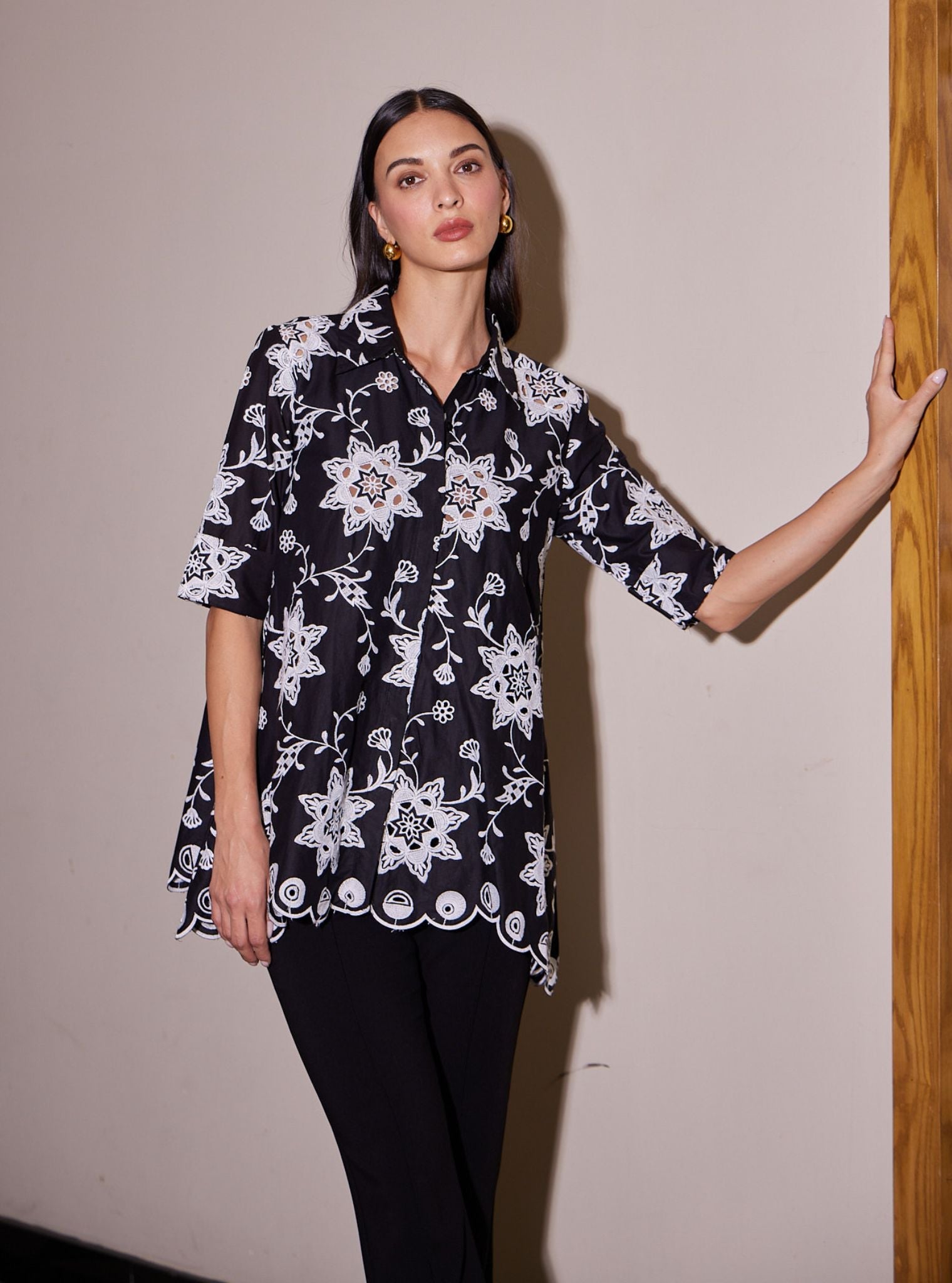 Eve Iconic Supima Cotton Black Shirt