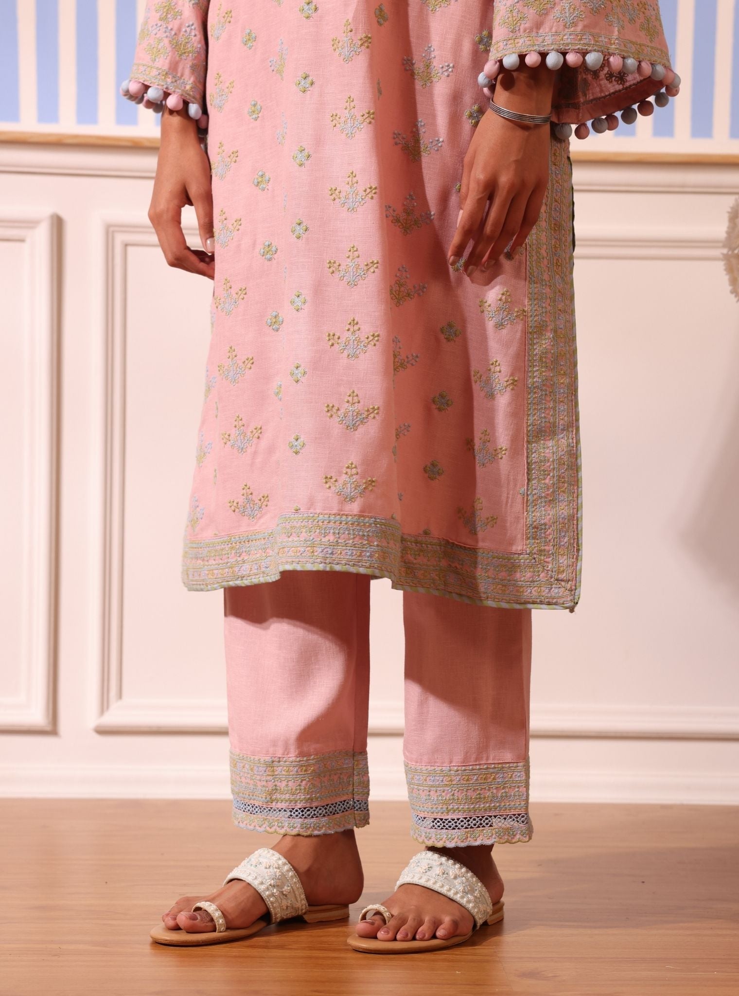 Shileh Linen Pink Kurta Set