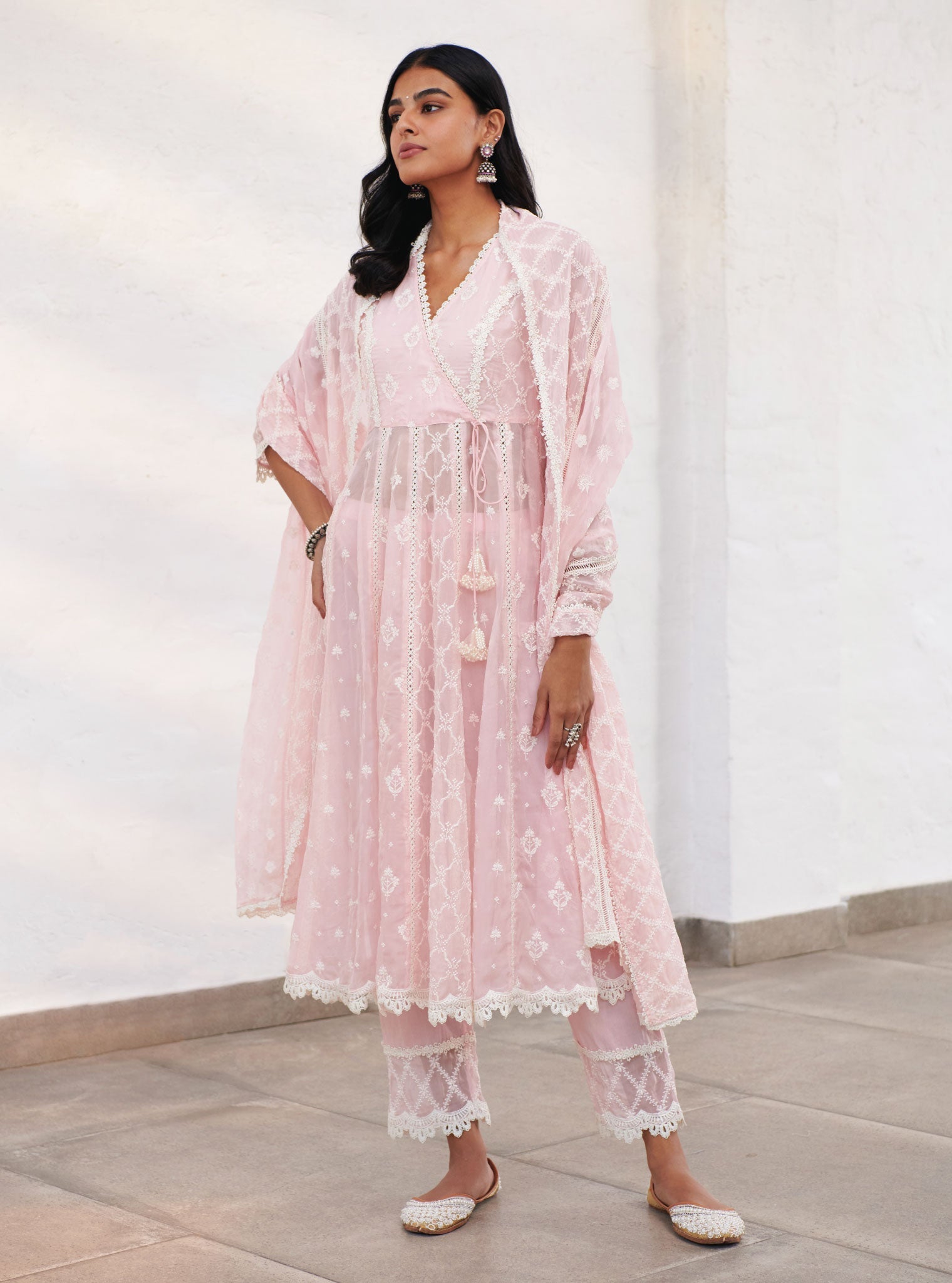 Mulmul Organza Morey Anarkali Kurta