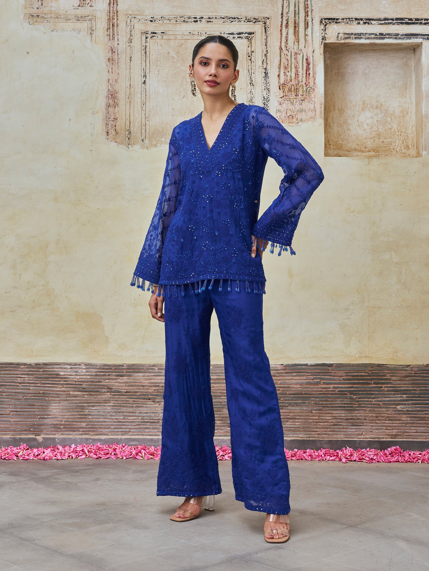 Reja Organza Electric Blue Co-ord Set
