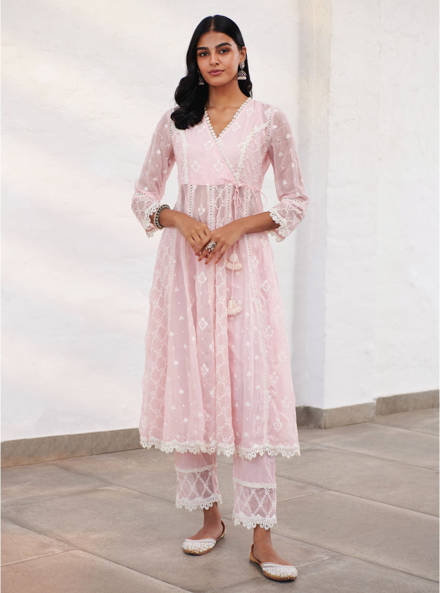 Mulmul Organza Morey Anarkali Kurta