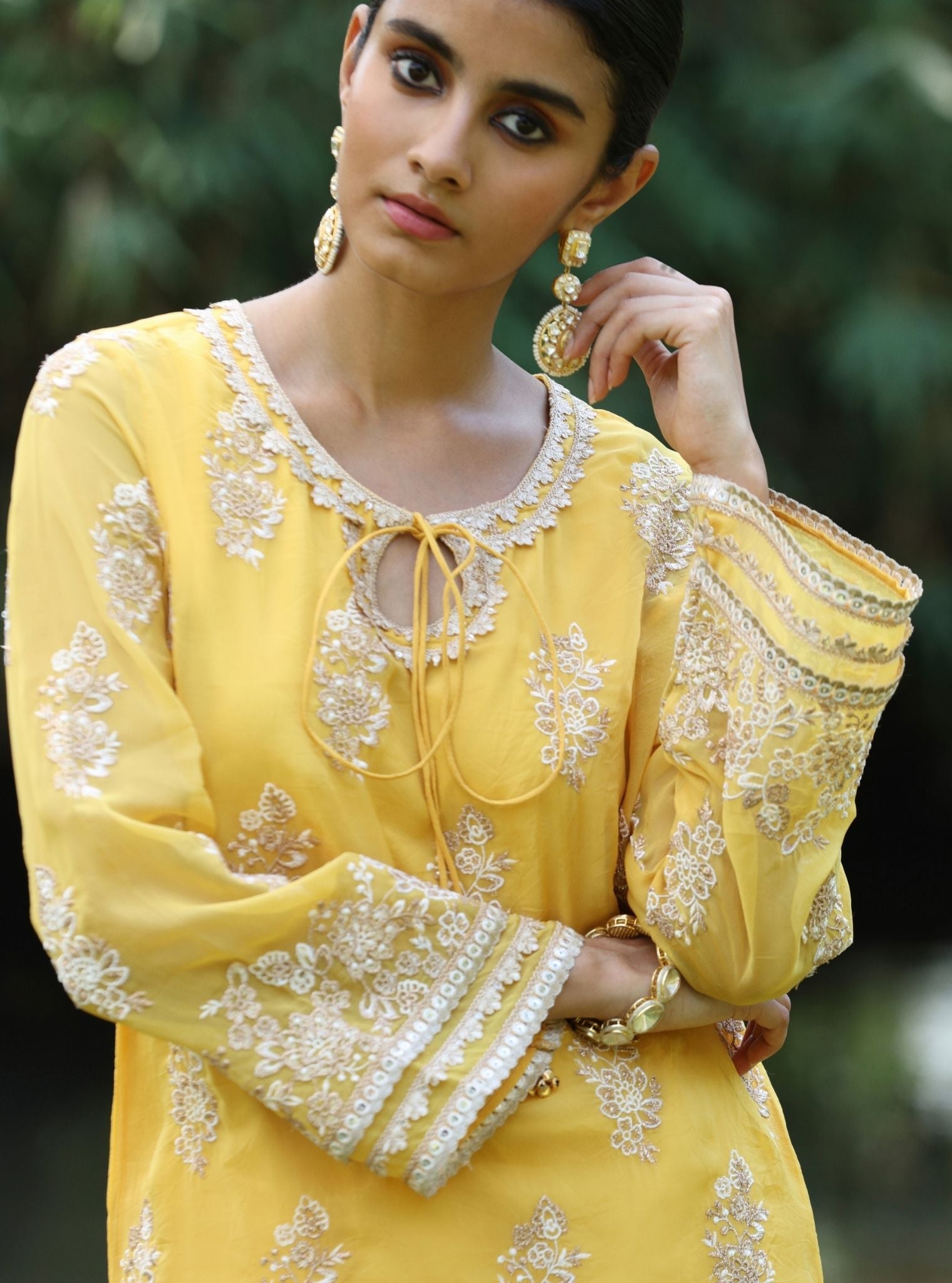 Khwab Organza Yellow Kurta Set