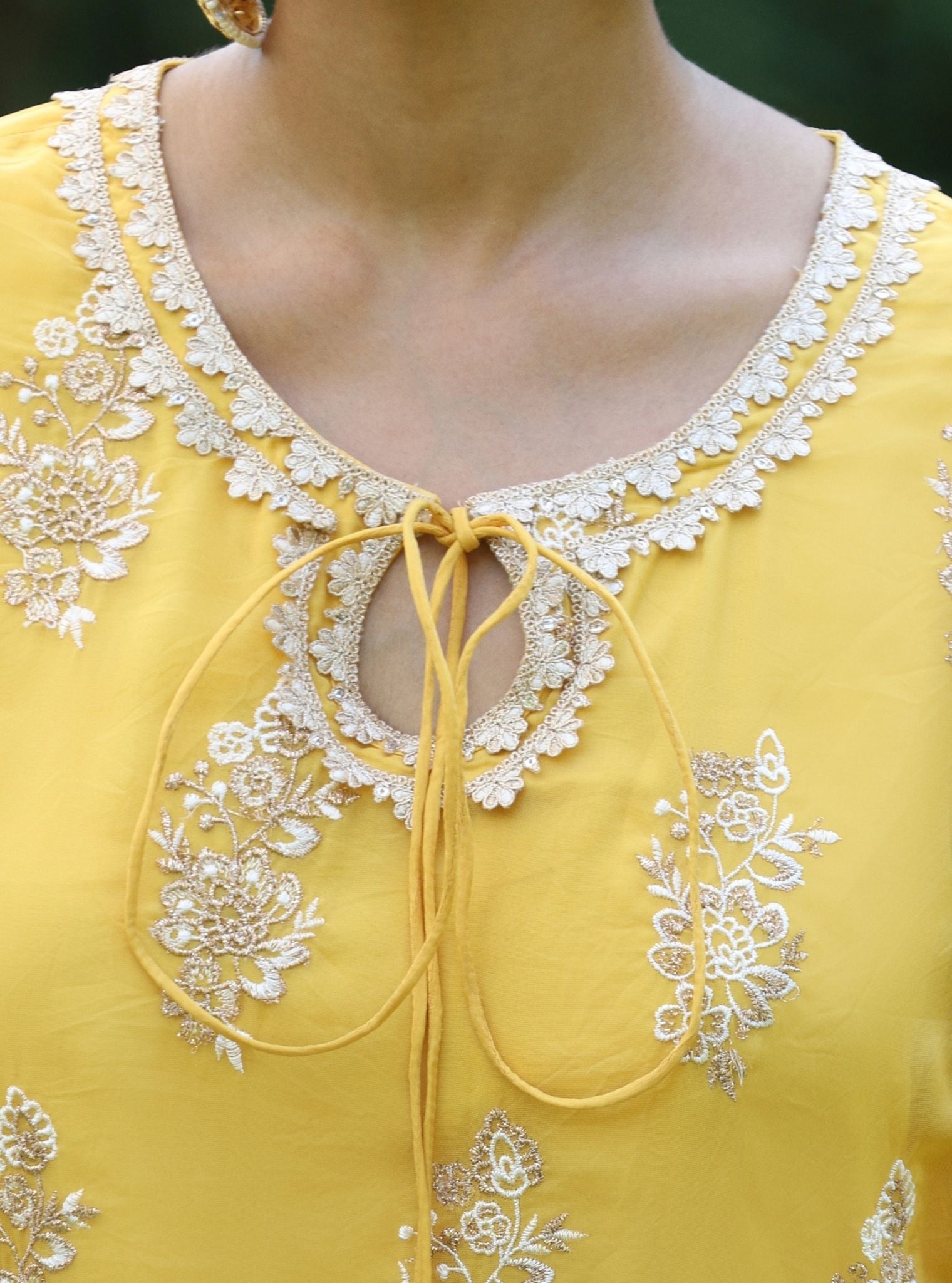 Khwab Organza Yellow Kurta Set