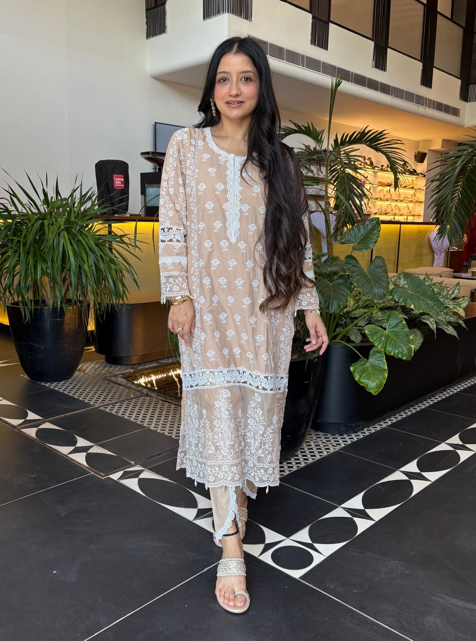 Svasti Pima Beige Kurta Set