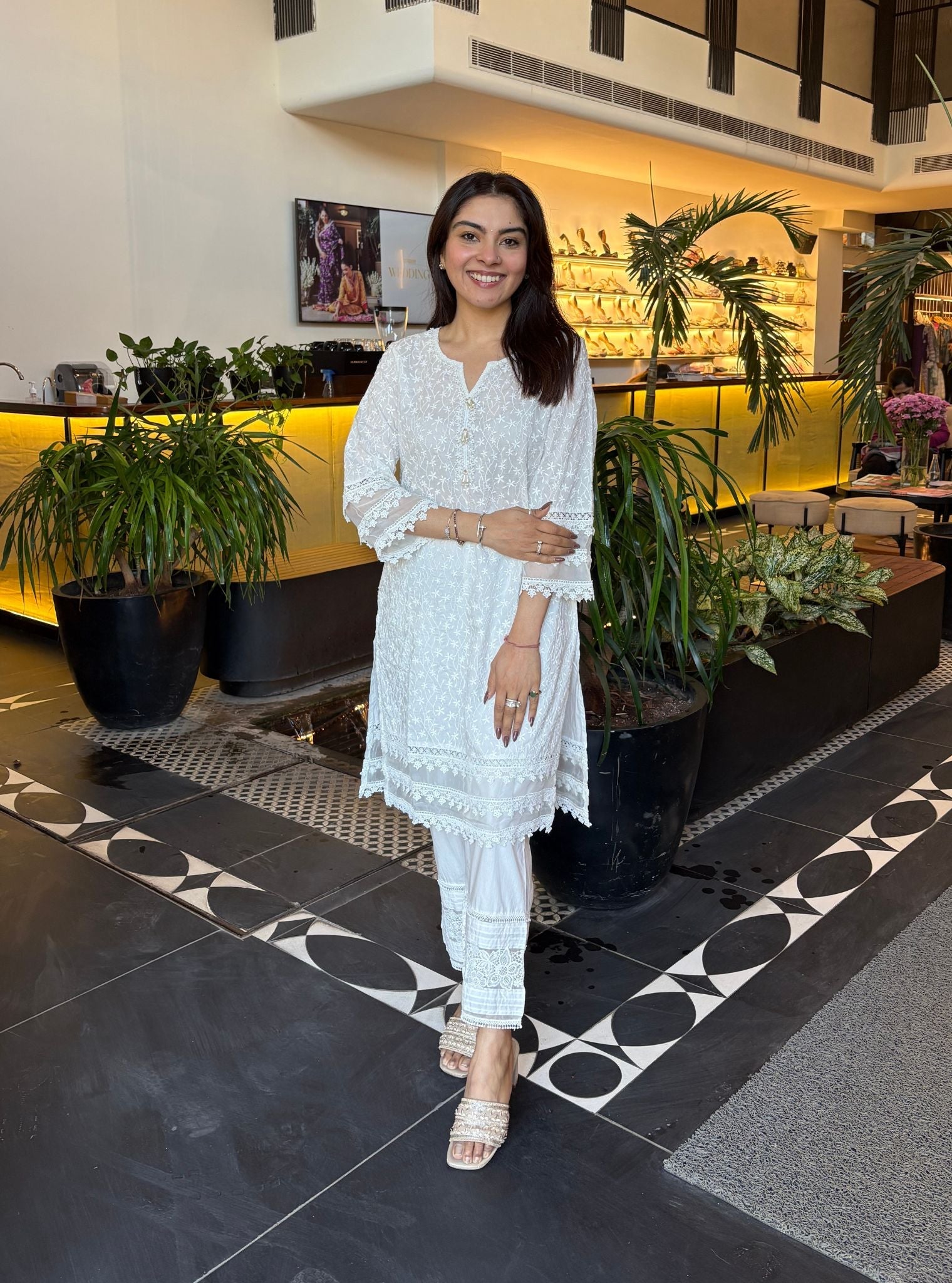 Rosine Supima Cotton White Kurta With New Pintuck Pant