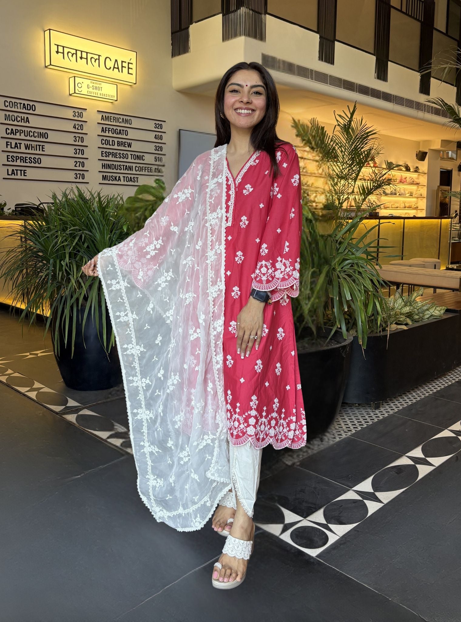 Ghita Supima Cotton Fuschia Kurta Set