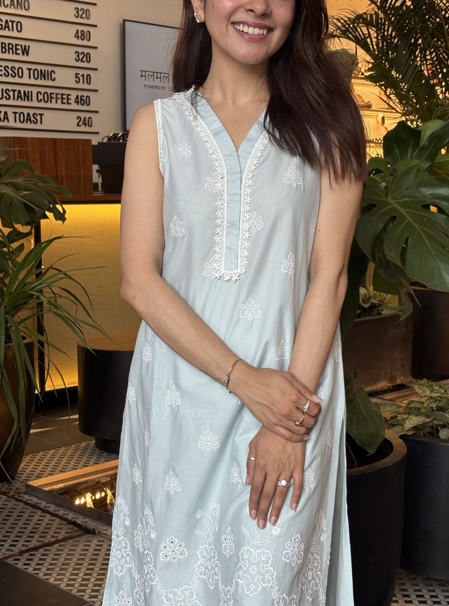 Tesni Supima Cotton Blue Kurta Set