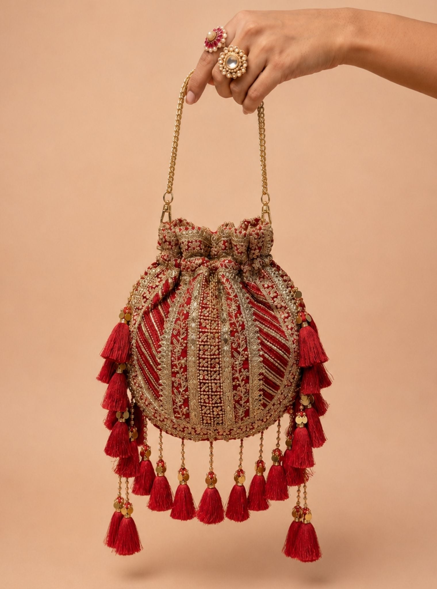 Radient Red Potli Bag