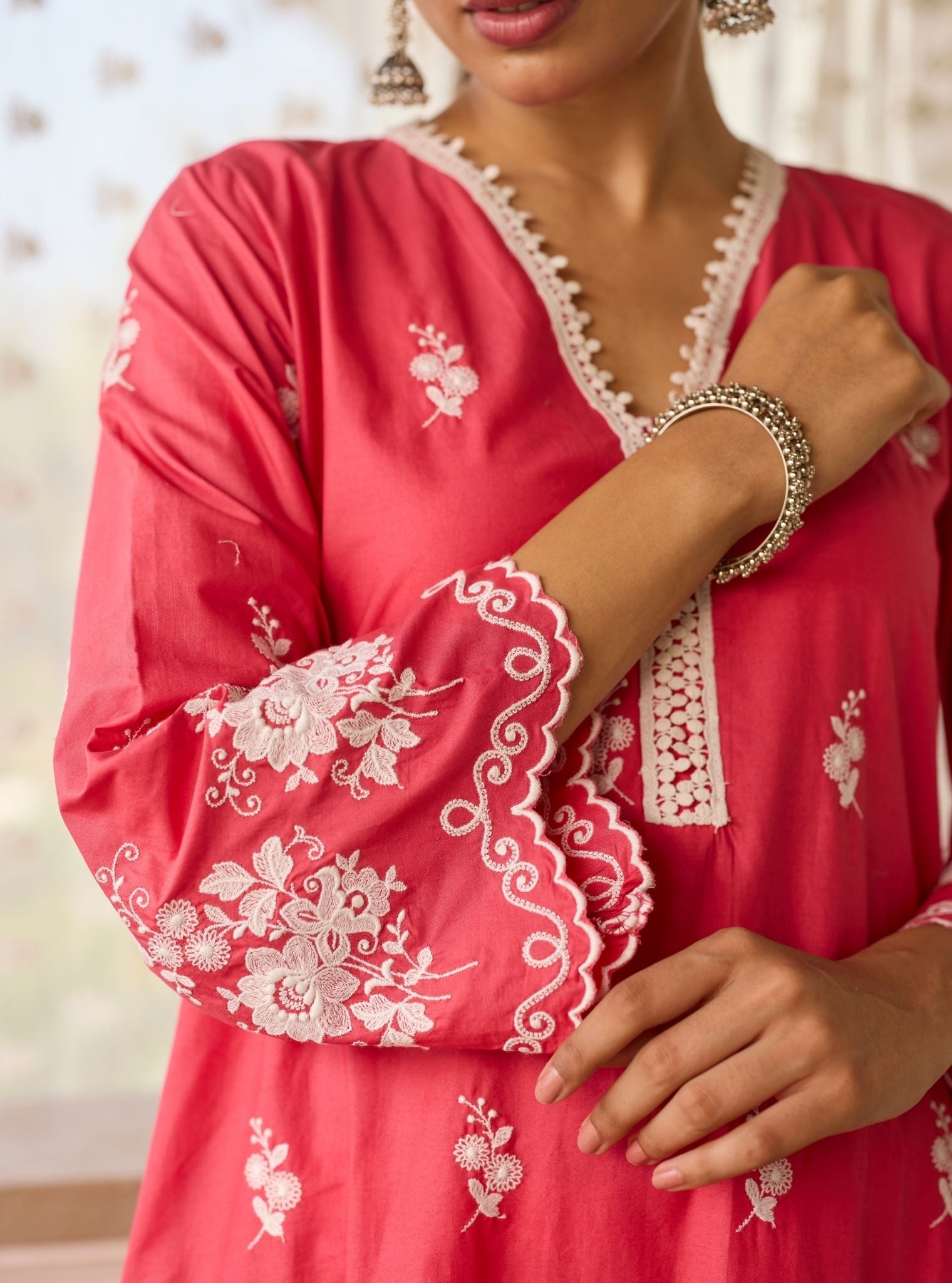 Love Song Supima Cotton Red Kurta Set