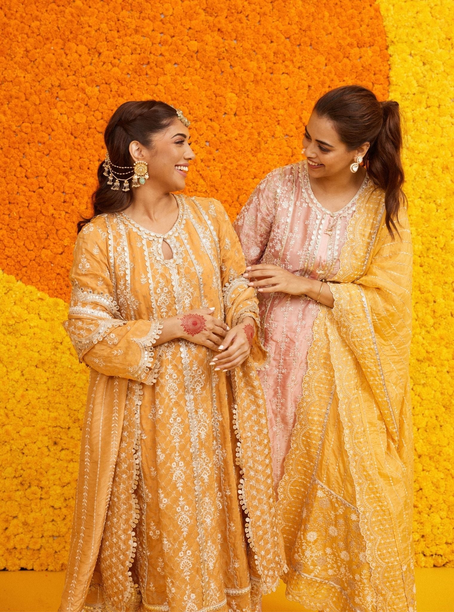 Chalka Banarsi Mustard Anarkali Kurta Set