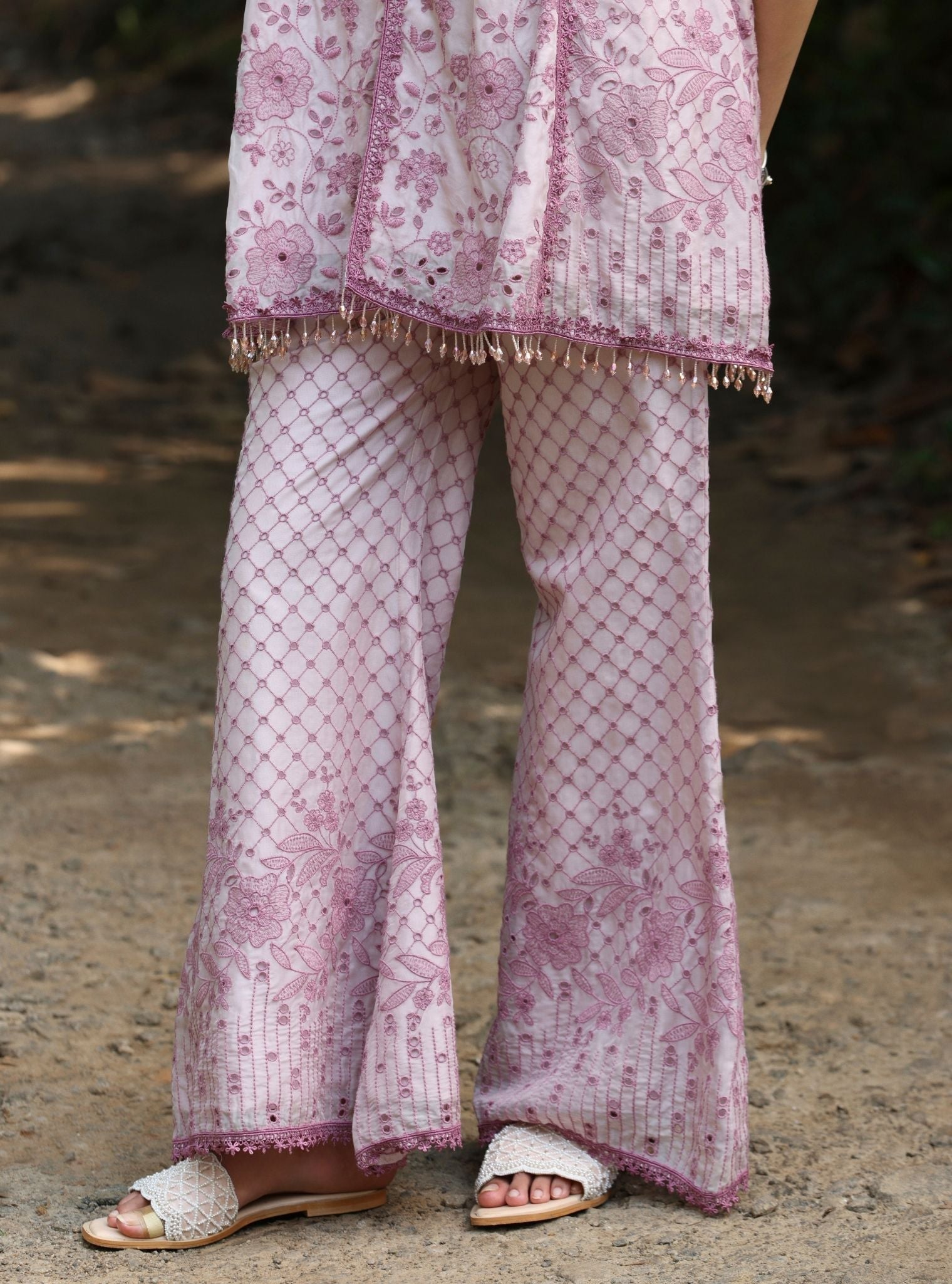 Nithara Organza Dusty Pink Co-ord Set