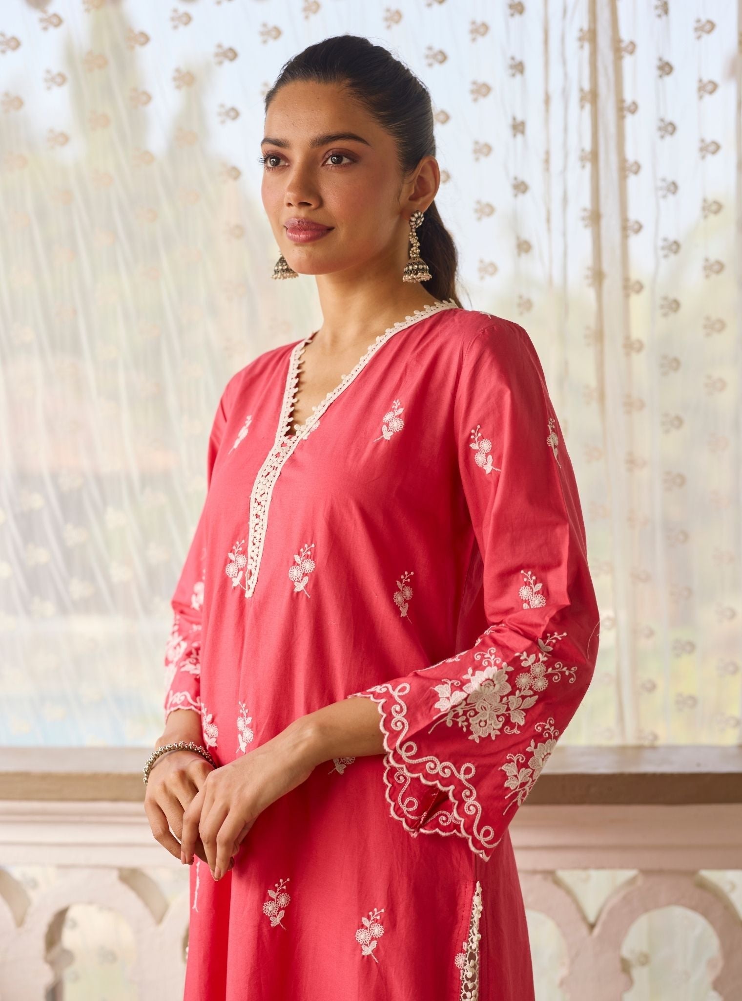 Love Song Supima Cotton Red Kurta Set