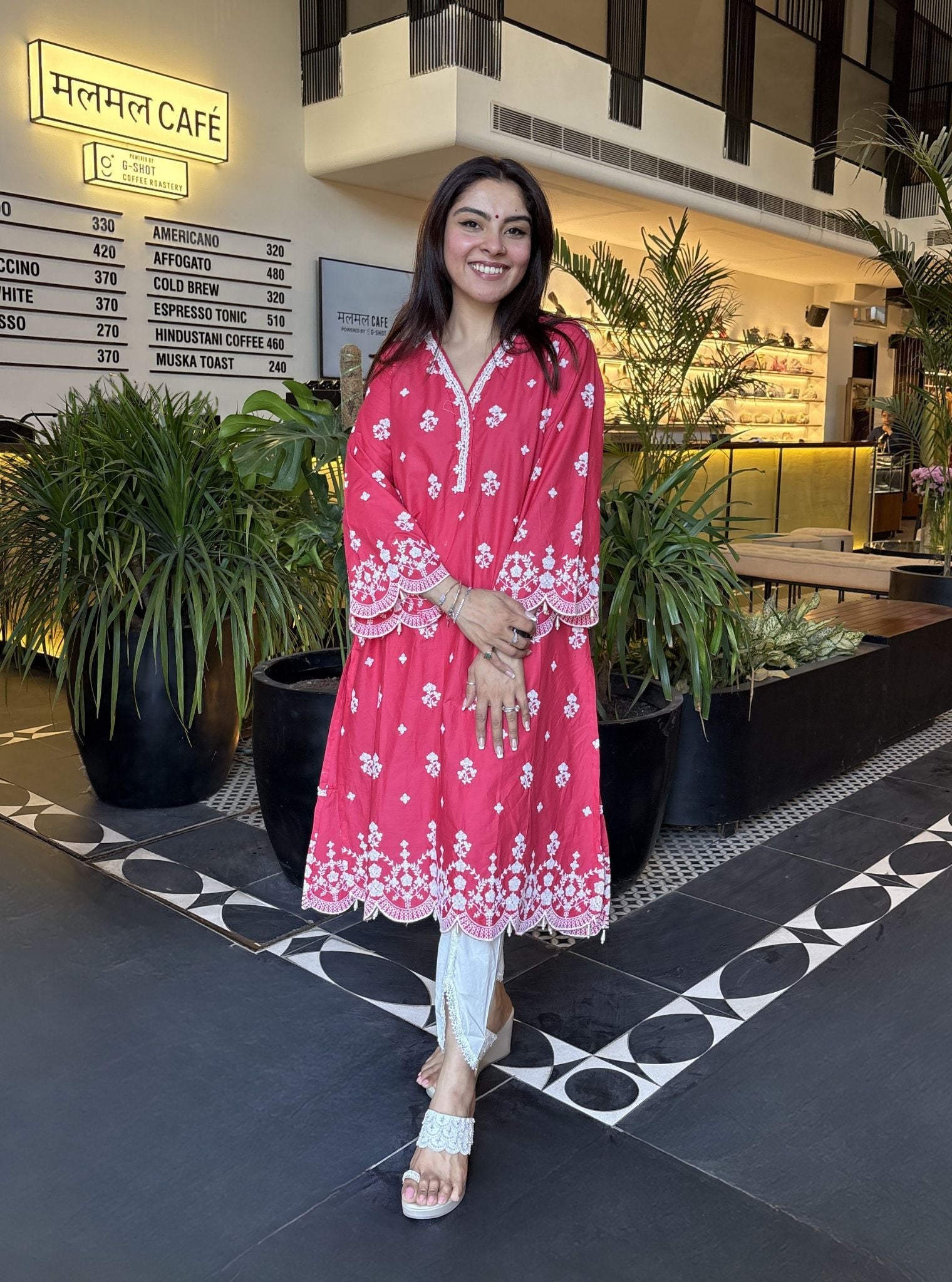 Ghita Supima Cotton Fuschia Kurta Set