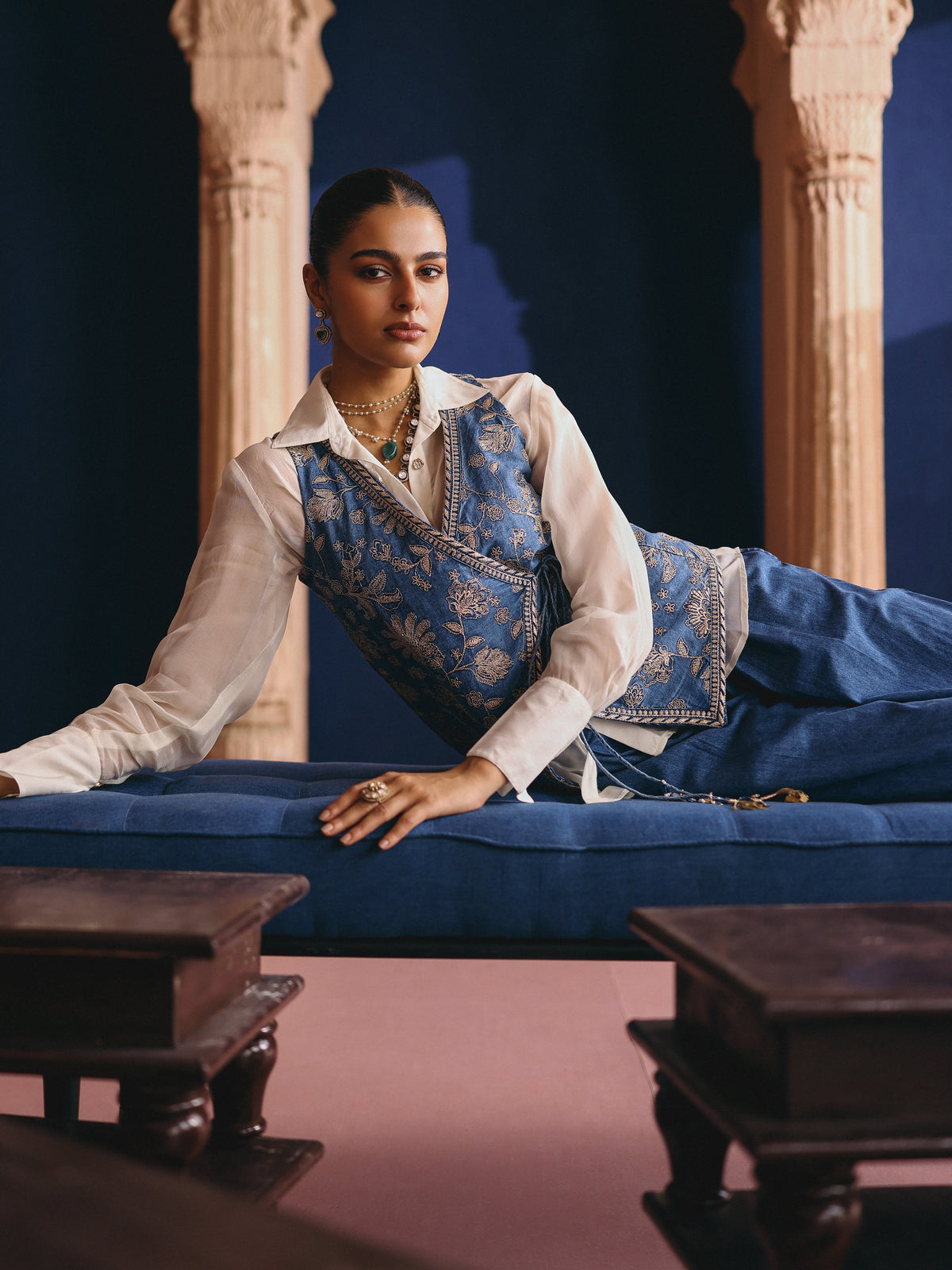 Dhuni Denim Waistcoat with Pants