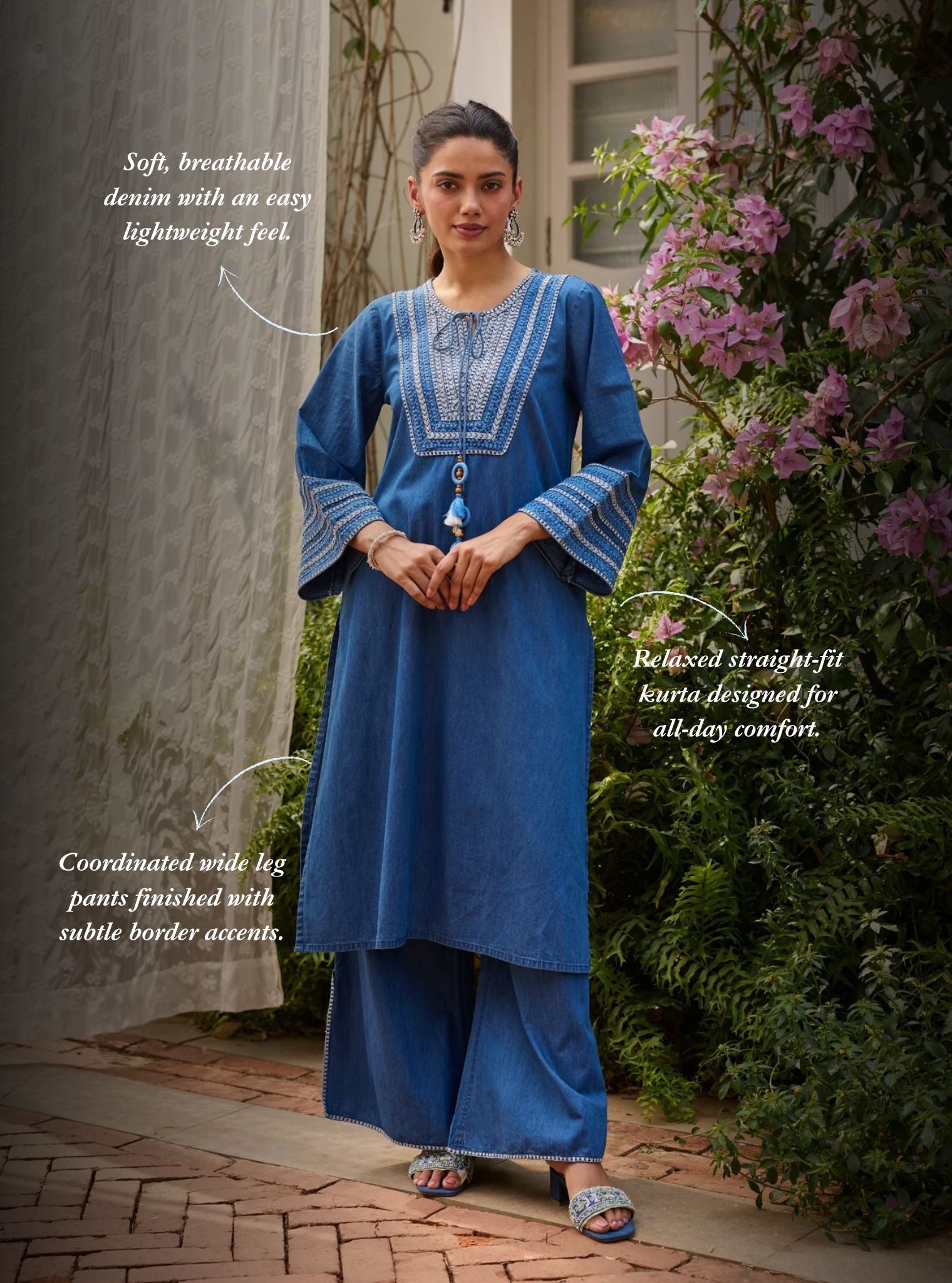 Kavo Denim Kurta Set