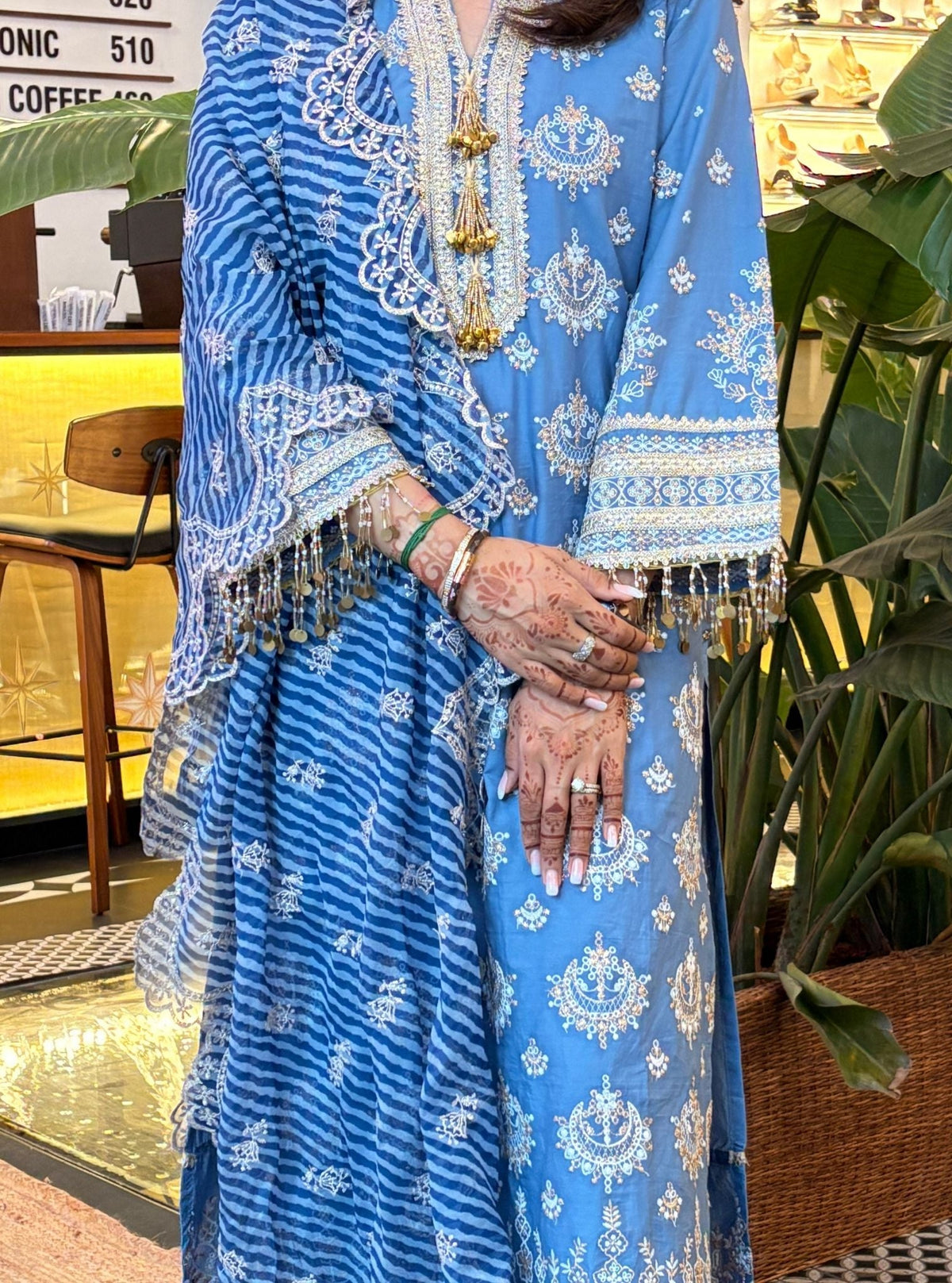 Amie Supima Cotton Denim Kurta Set