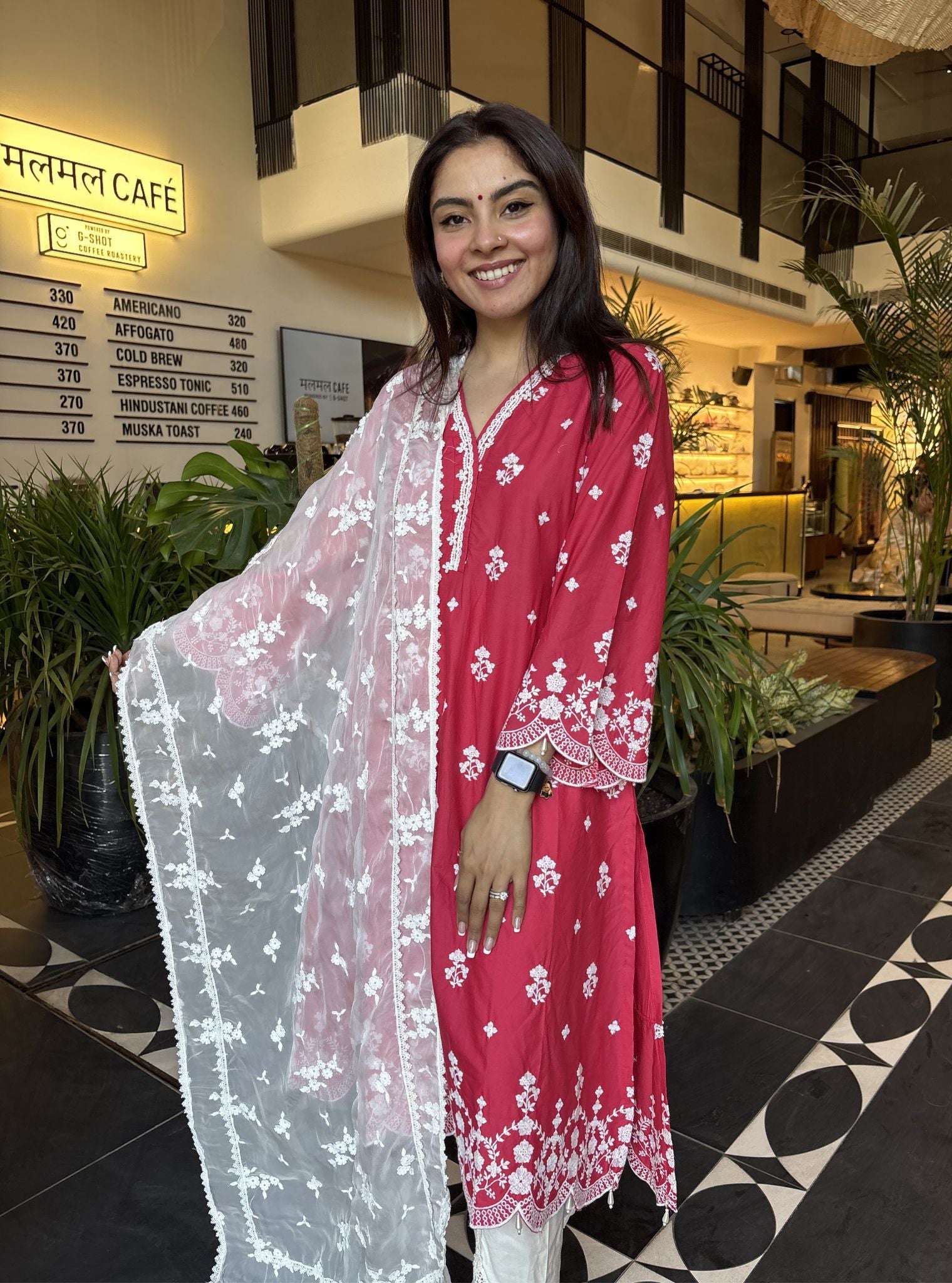 Ghita Supima Cotton Fuschia Kurta Set