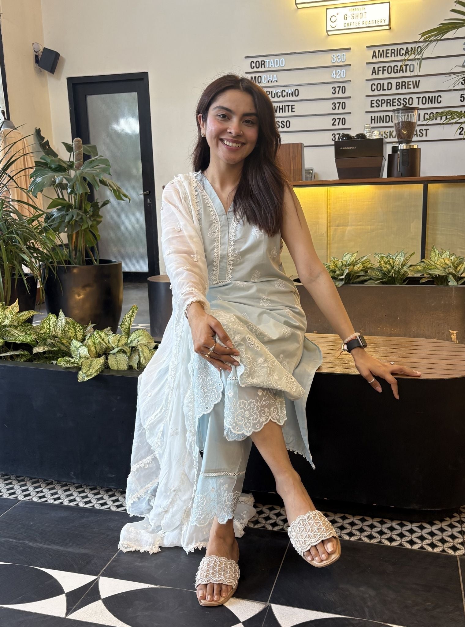 Tesni Supima Cotton Blue Kurta Set