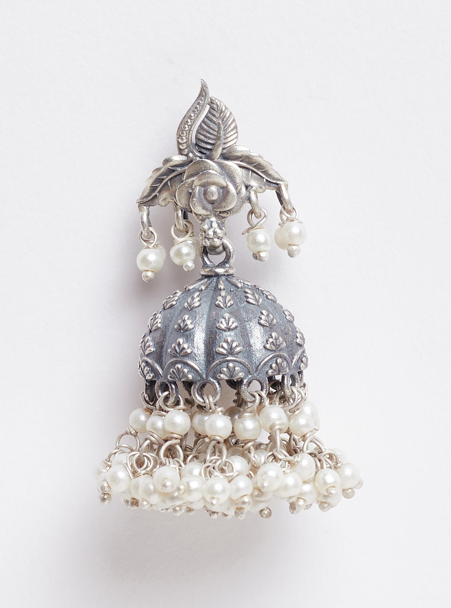 Pure Silver Melrose Pearl Jhumki