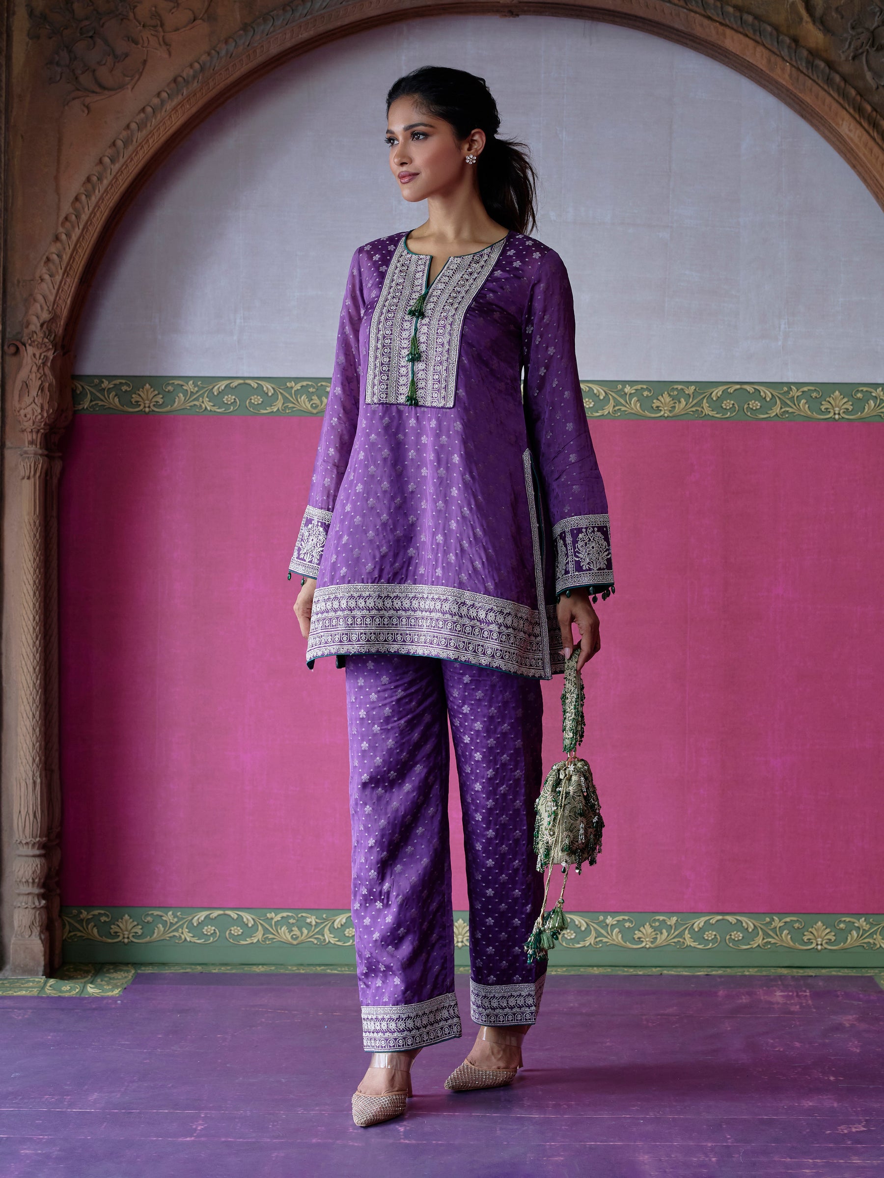 Elara Banarasi Purple Co-ord Set