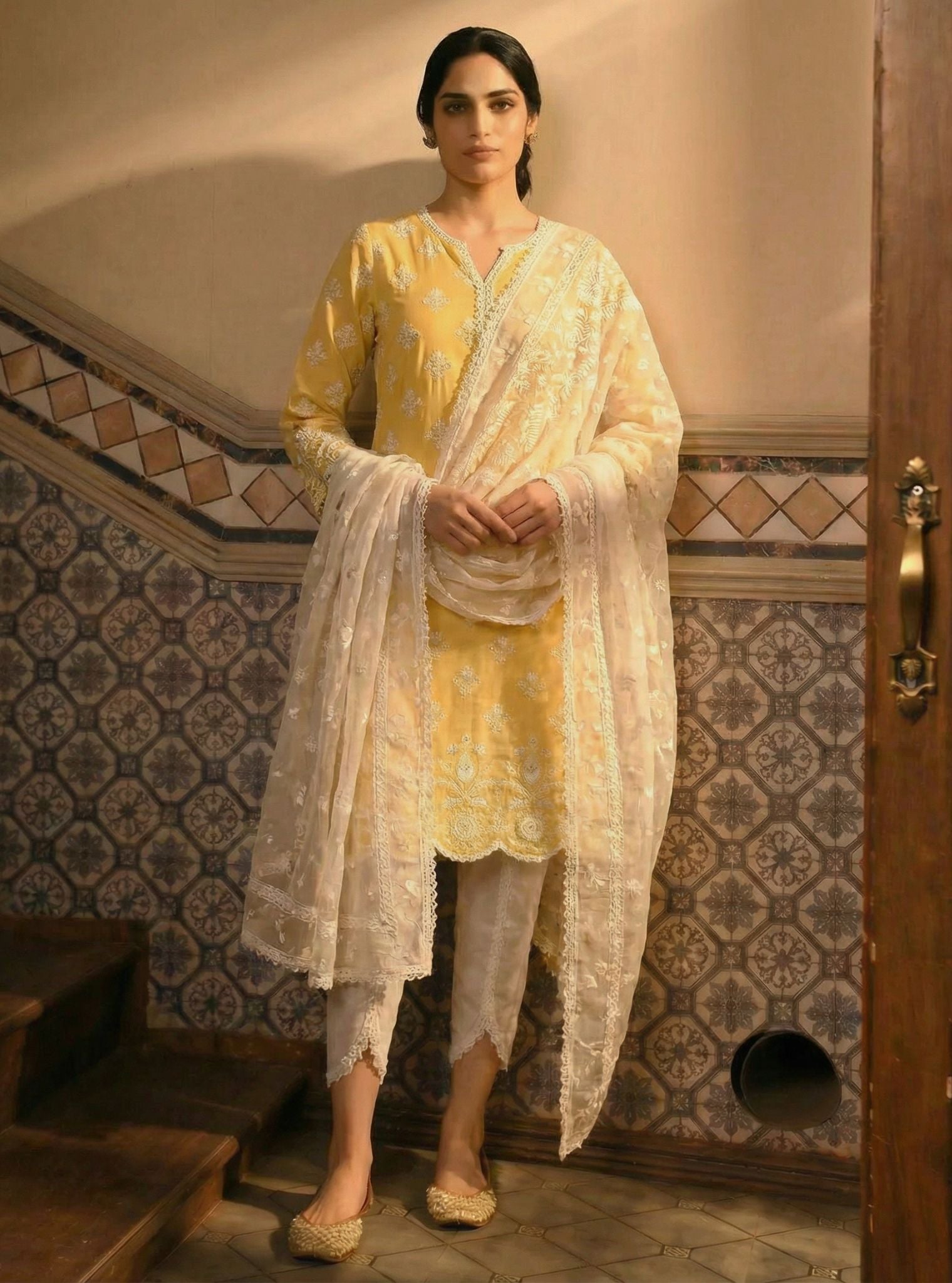 Arpora Supima Cotton Yellow Kurta Set