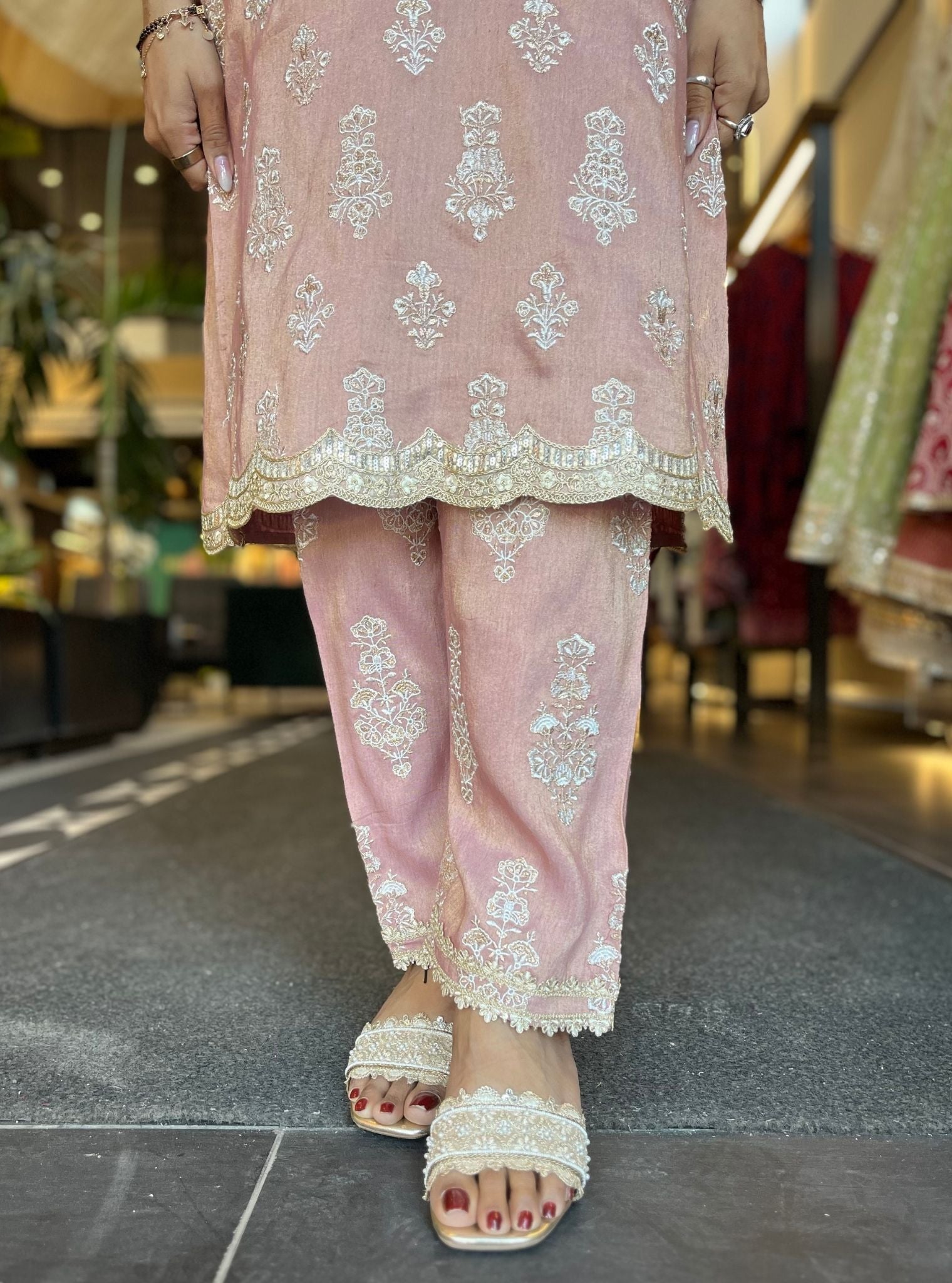 Intira Tissue Pink Kurta Set