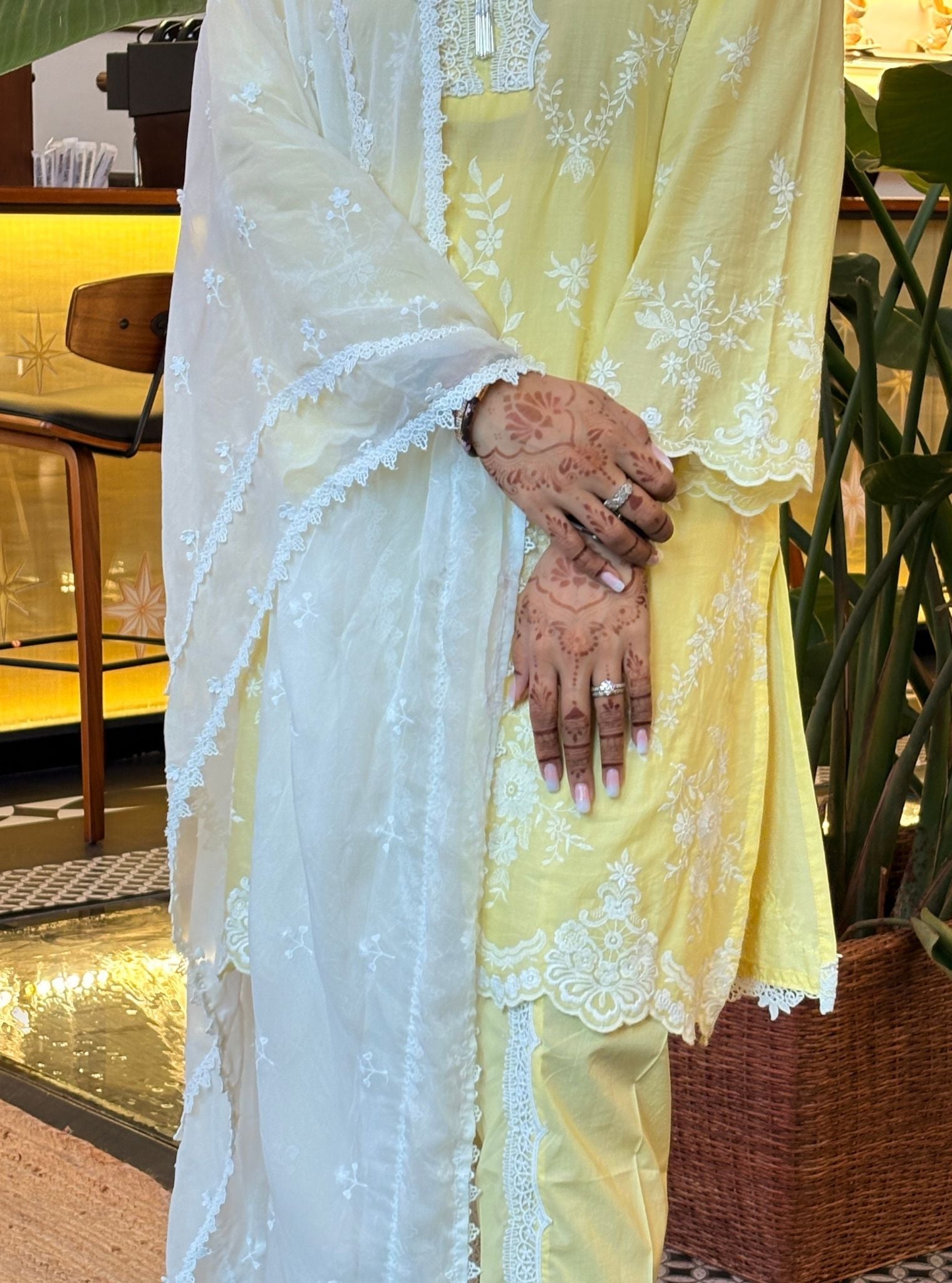 Atrai Supima Cotton Yellow Kurta Set