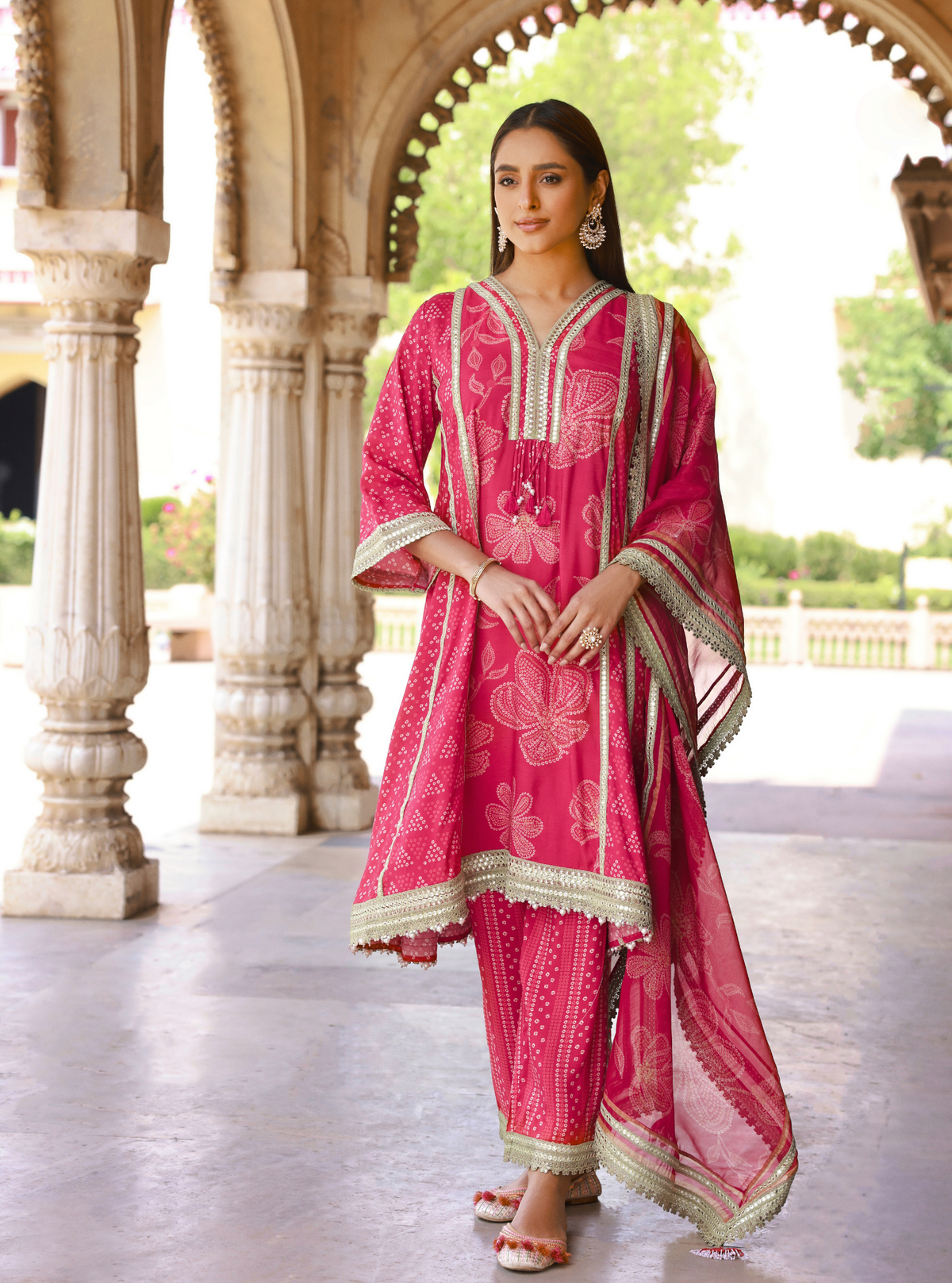 Vrishti Organza Fuschia Kurta Set
