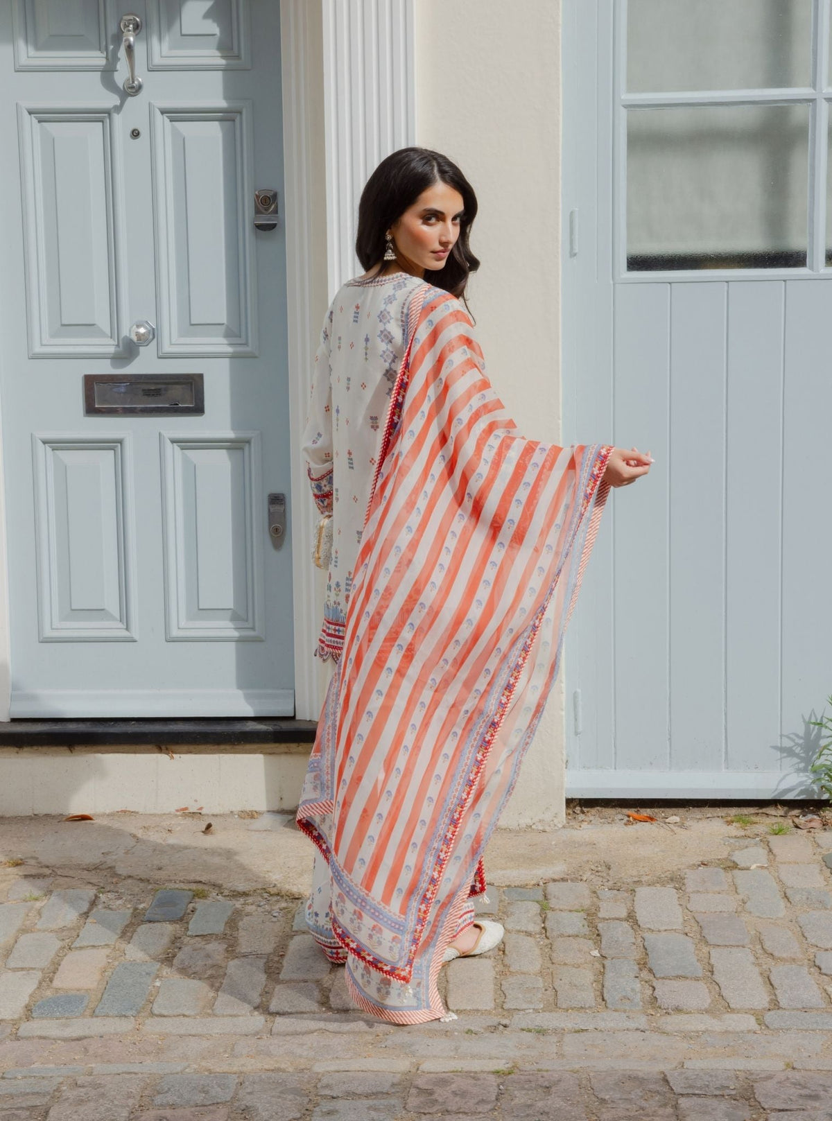 Ceya Lawn Printed Off White Kurta Set