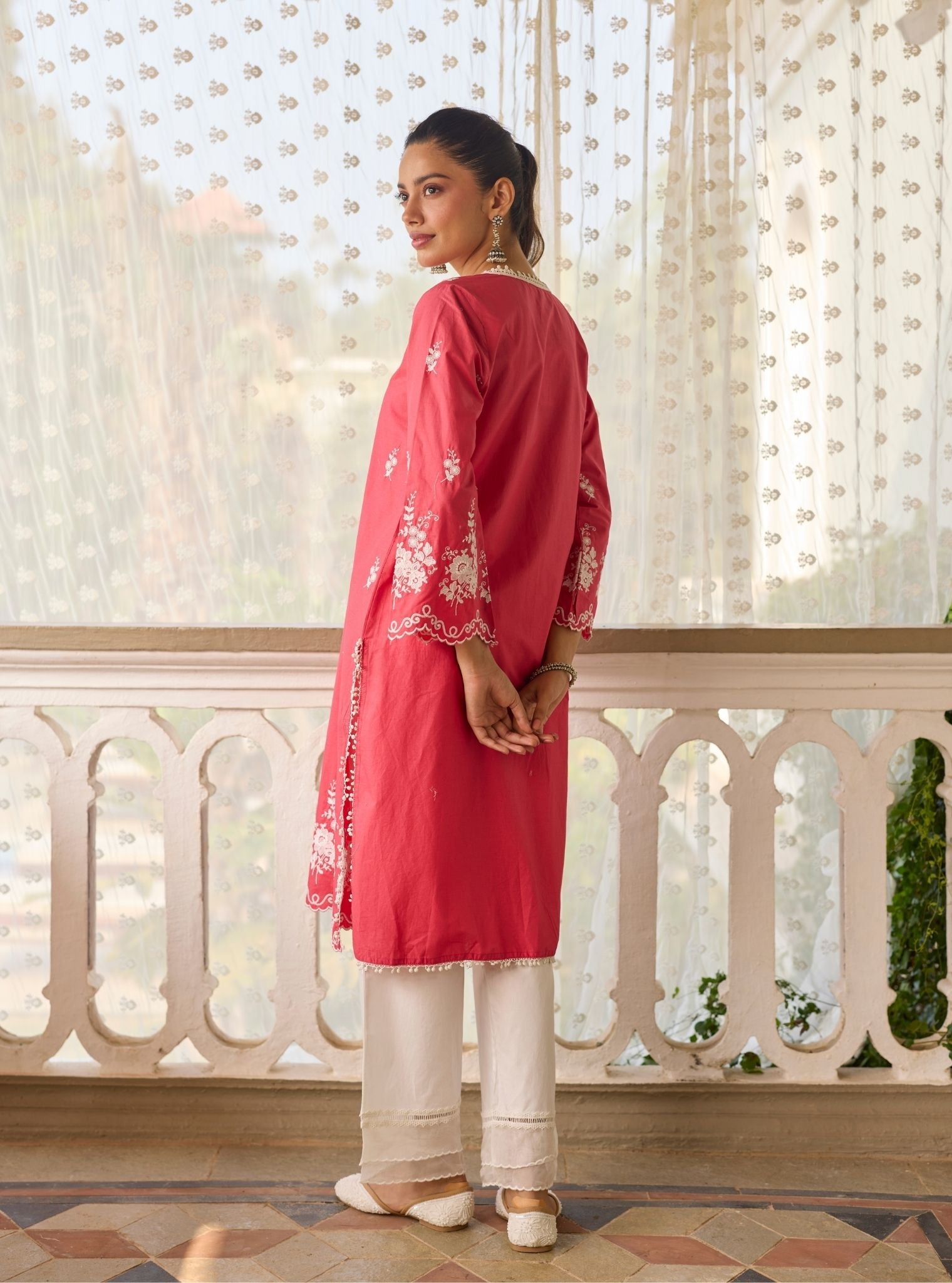 Love Song Supima Cotton Red Kurta Set