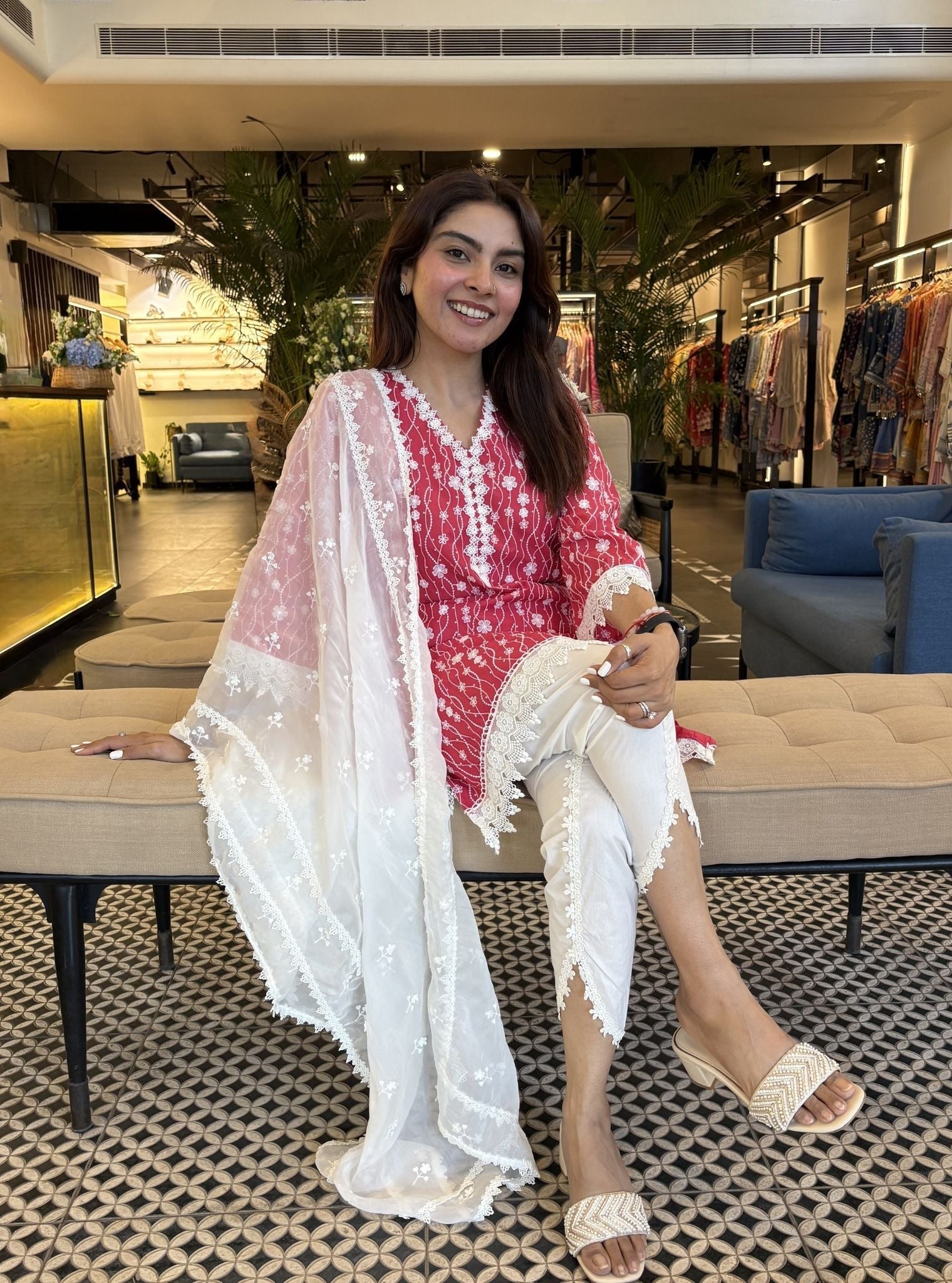 Ishira Supima Cotton Fuschia Kurta Set