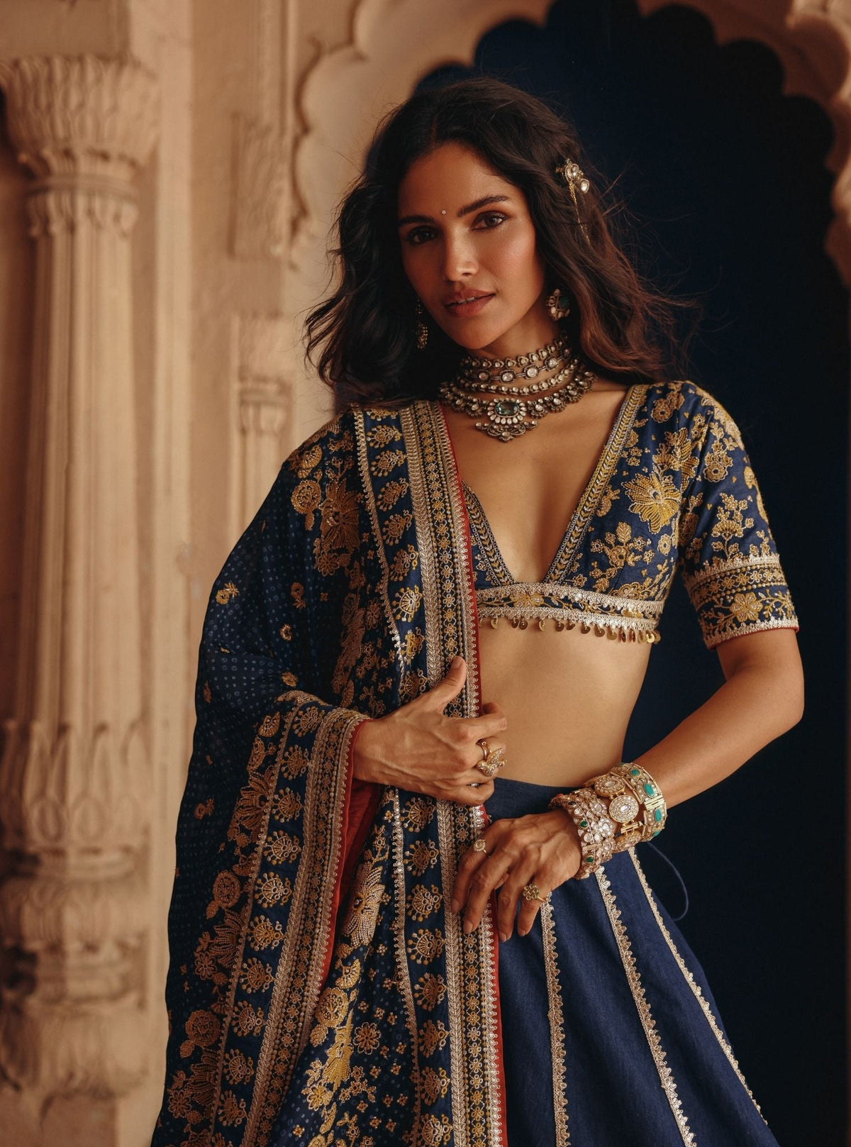 Tejal Denim Lehenga Set