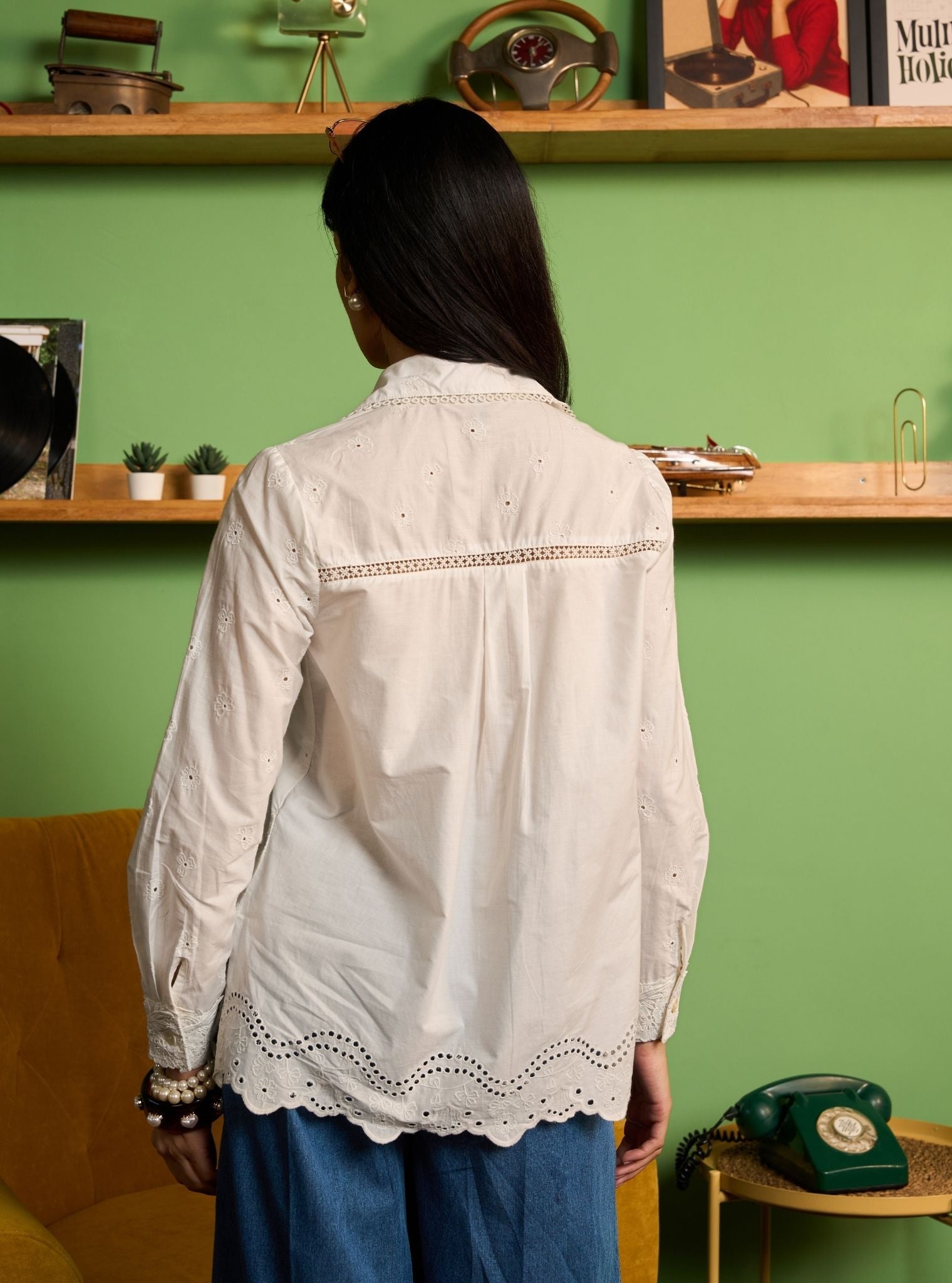 Zaniya Cotton White Shirt